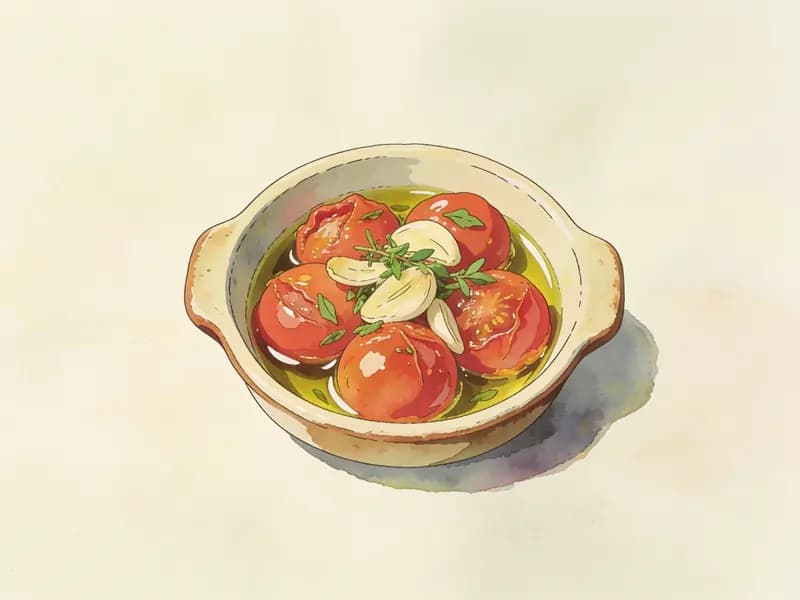 Tomates cherry confitados