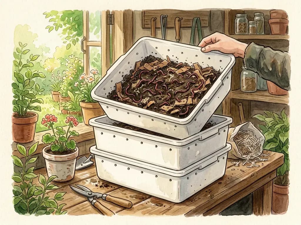 Vermicompostera casera con cajones