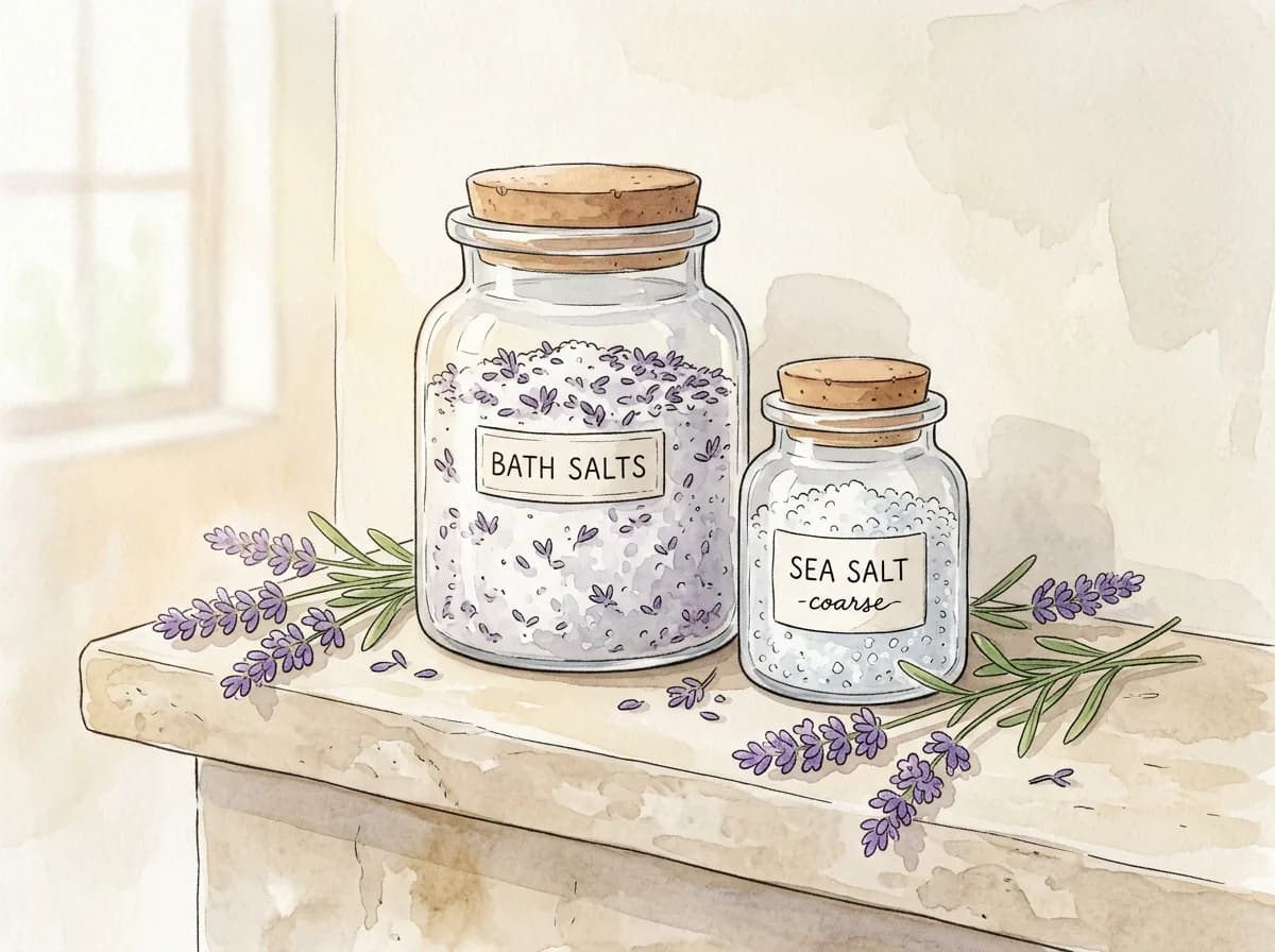 Sales de baño de lavanda relajantes