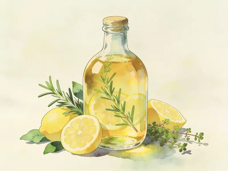 Vinagre de limpieza con hierbas cítricas