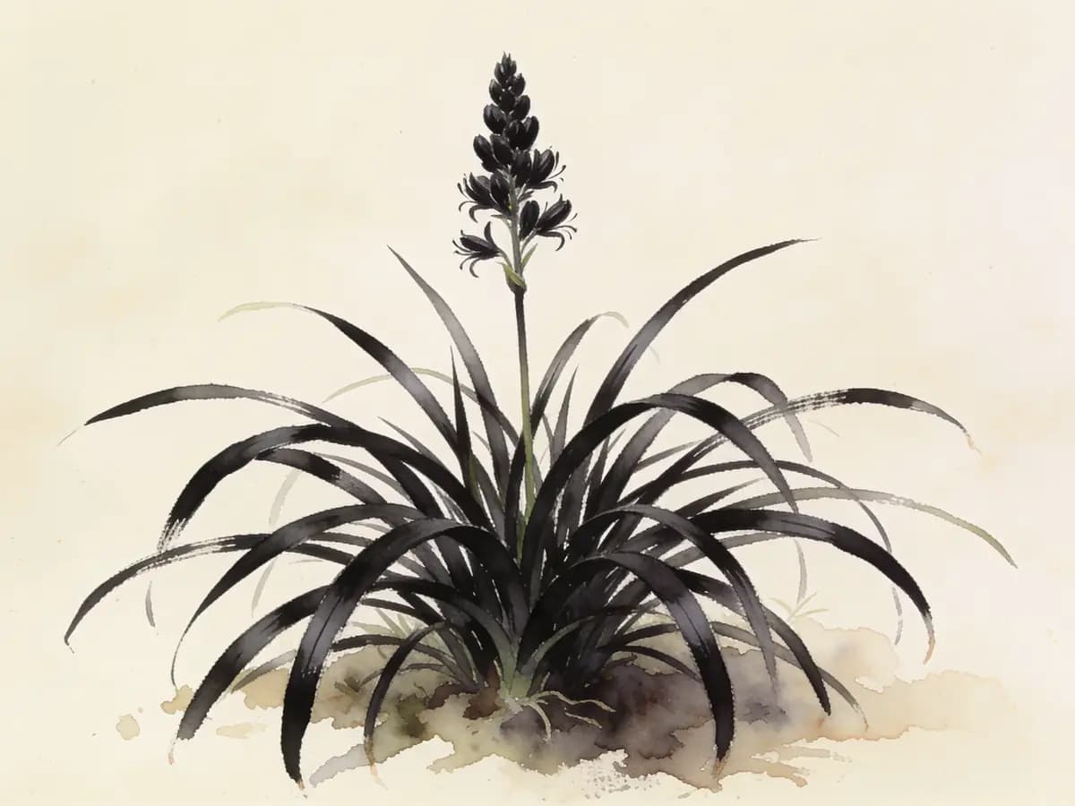 Ofiopogon negro (hierba mondo)