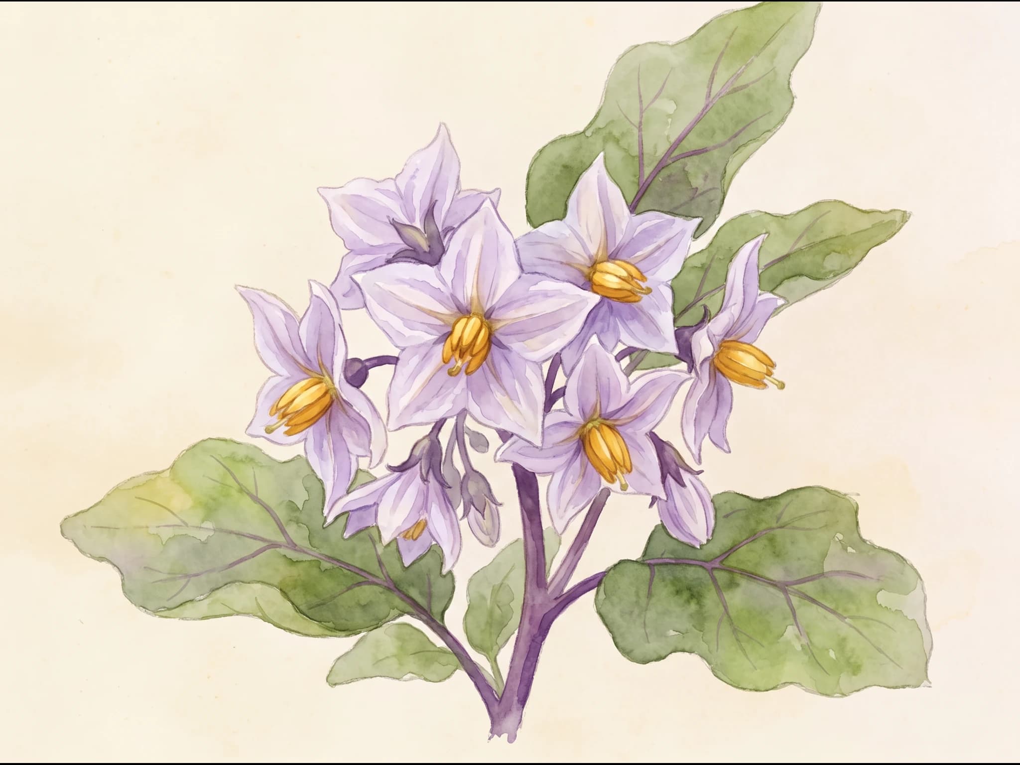 Berenjena blanca — Flor