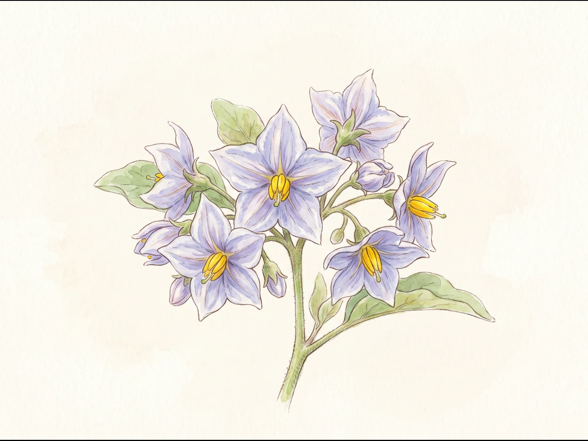 Berenjena negra larga — Flor