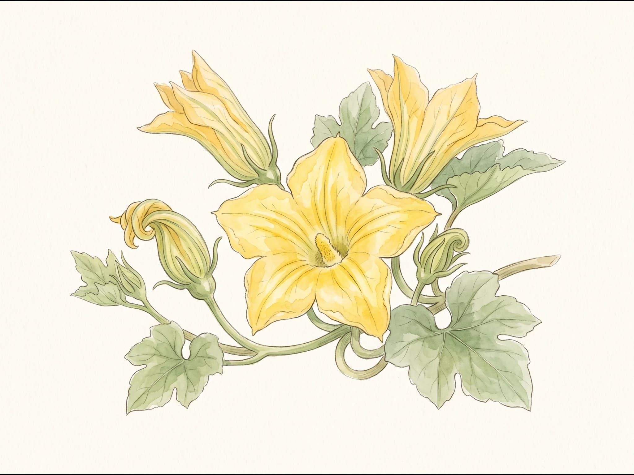 Calabacín blanco de Virginia — Flor