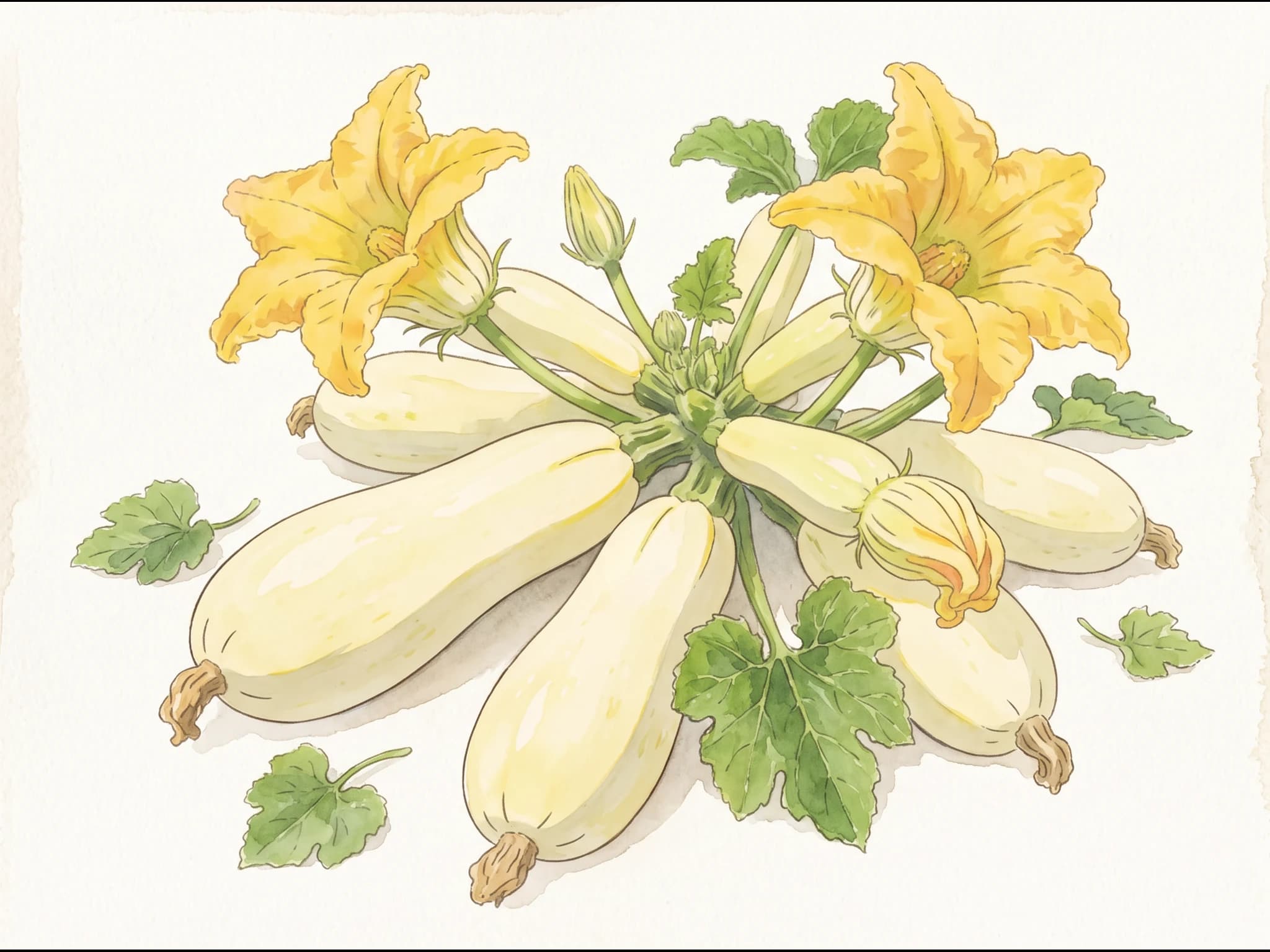 Calabacín blanco de Virginia — Fruto