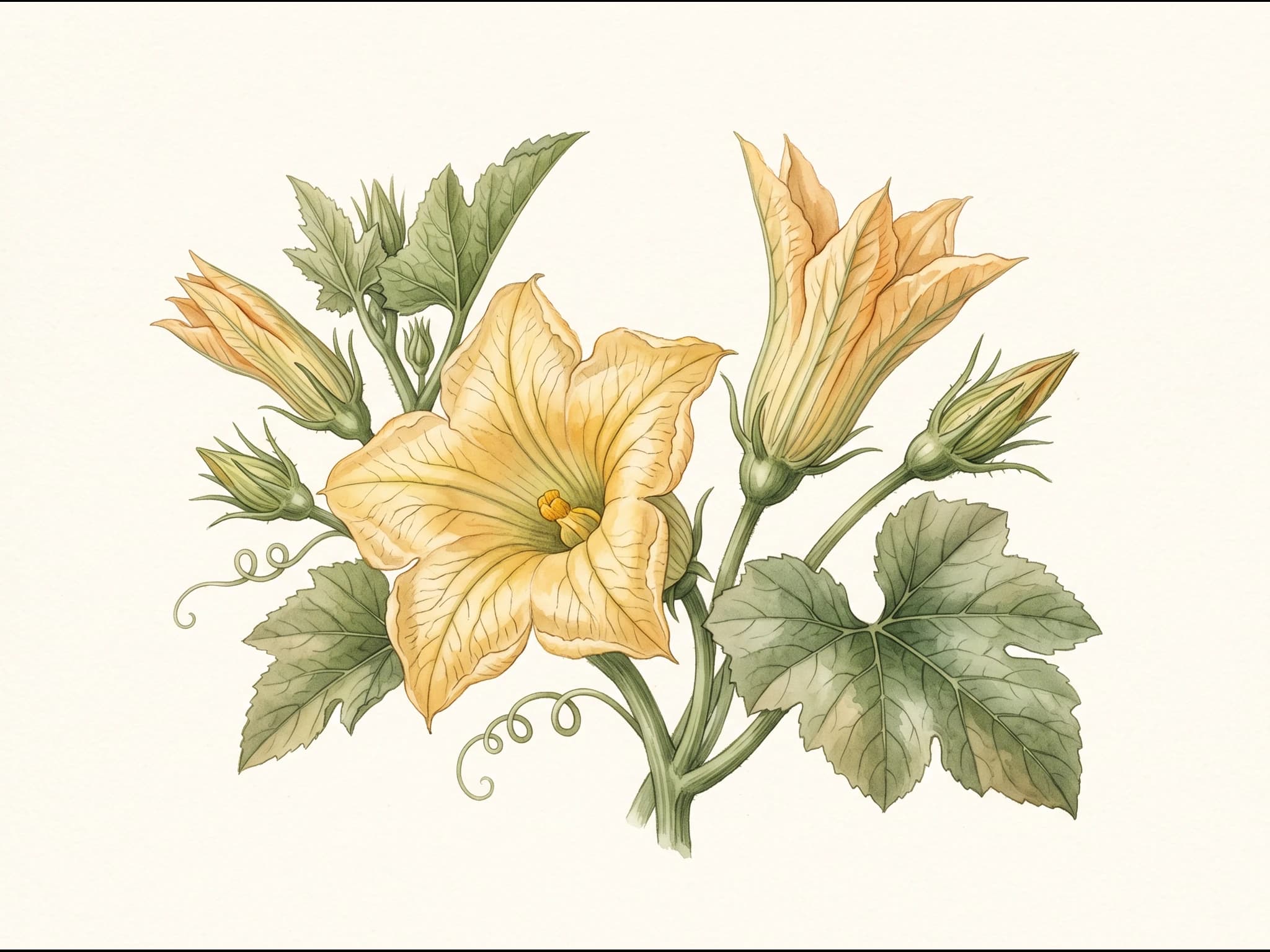 Calabacín negro de Milán — Flor