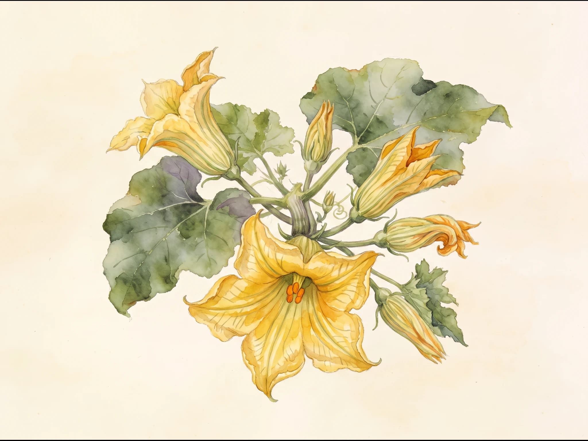 Calabaza patisón (bonetera) — Flor