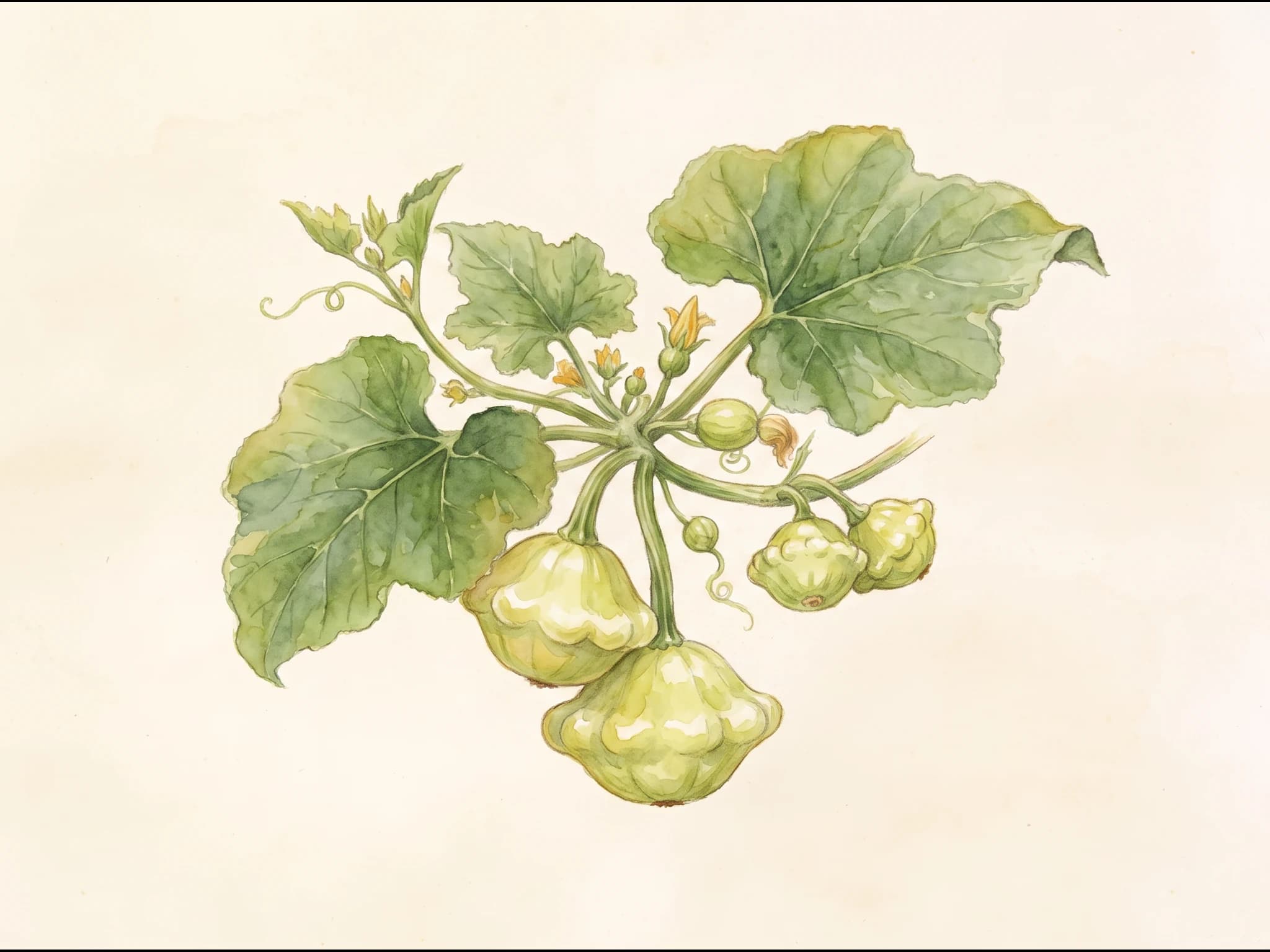 Calabaza patisón (bonetera) — Fruto