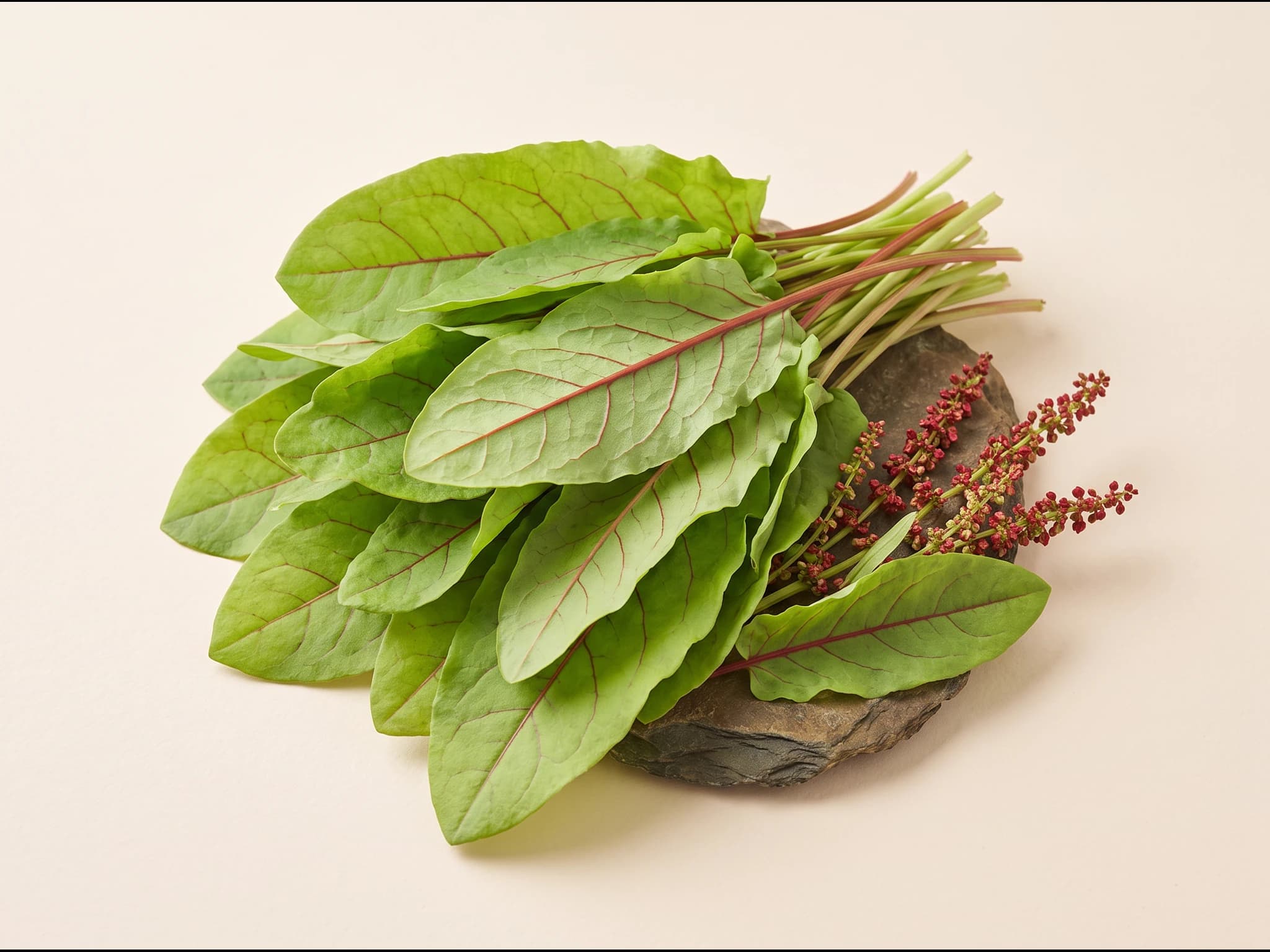 Acedera comun — fruto / cosecha (IA)