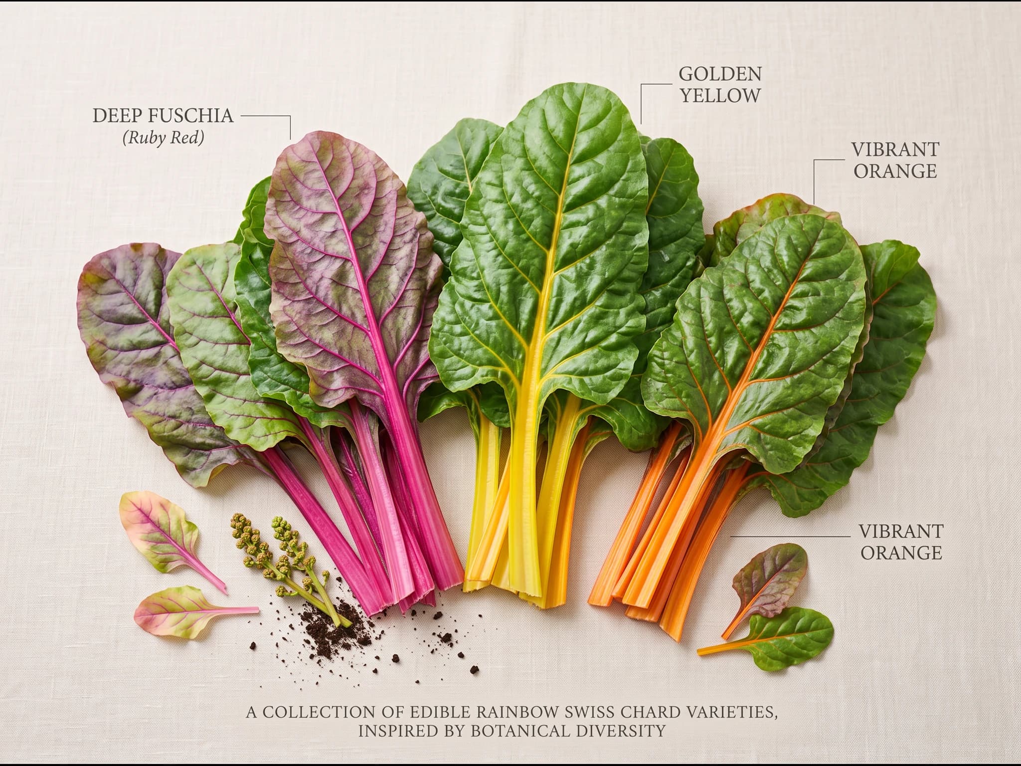Acelga rainbow — fruto / cosecha (IA)