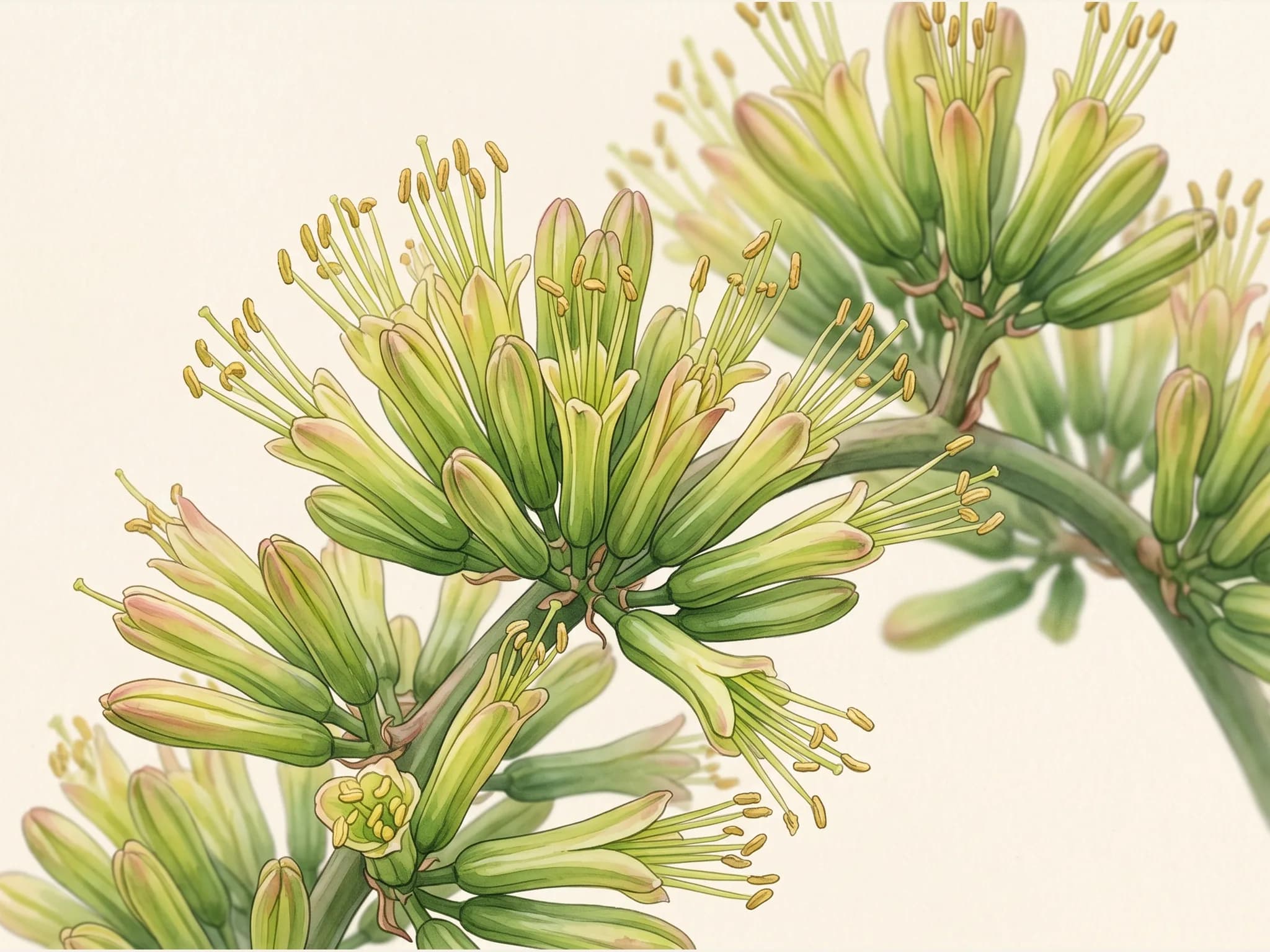 Agave attenuata — flor (IA)