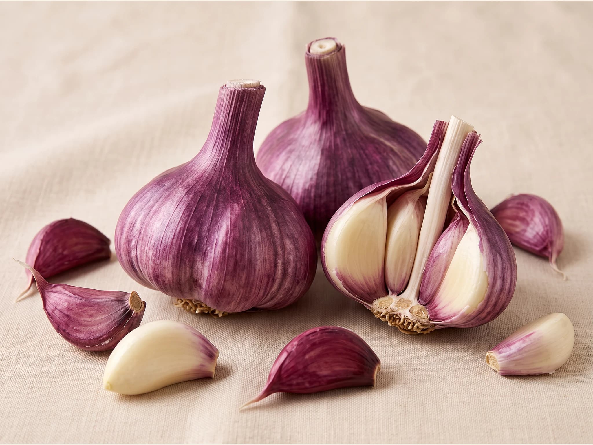 Ajo morado de las pedroneras — fruto / cosecha (IA)