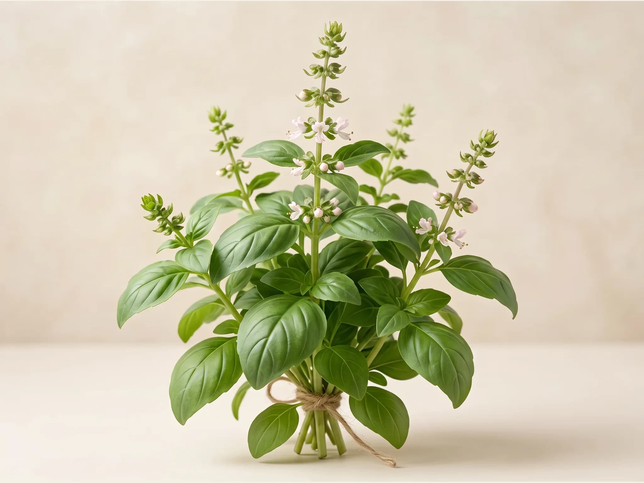 Albahaca genovesa — fruto / cosecha (IA)