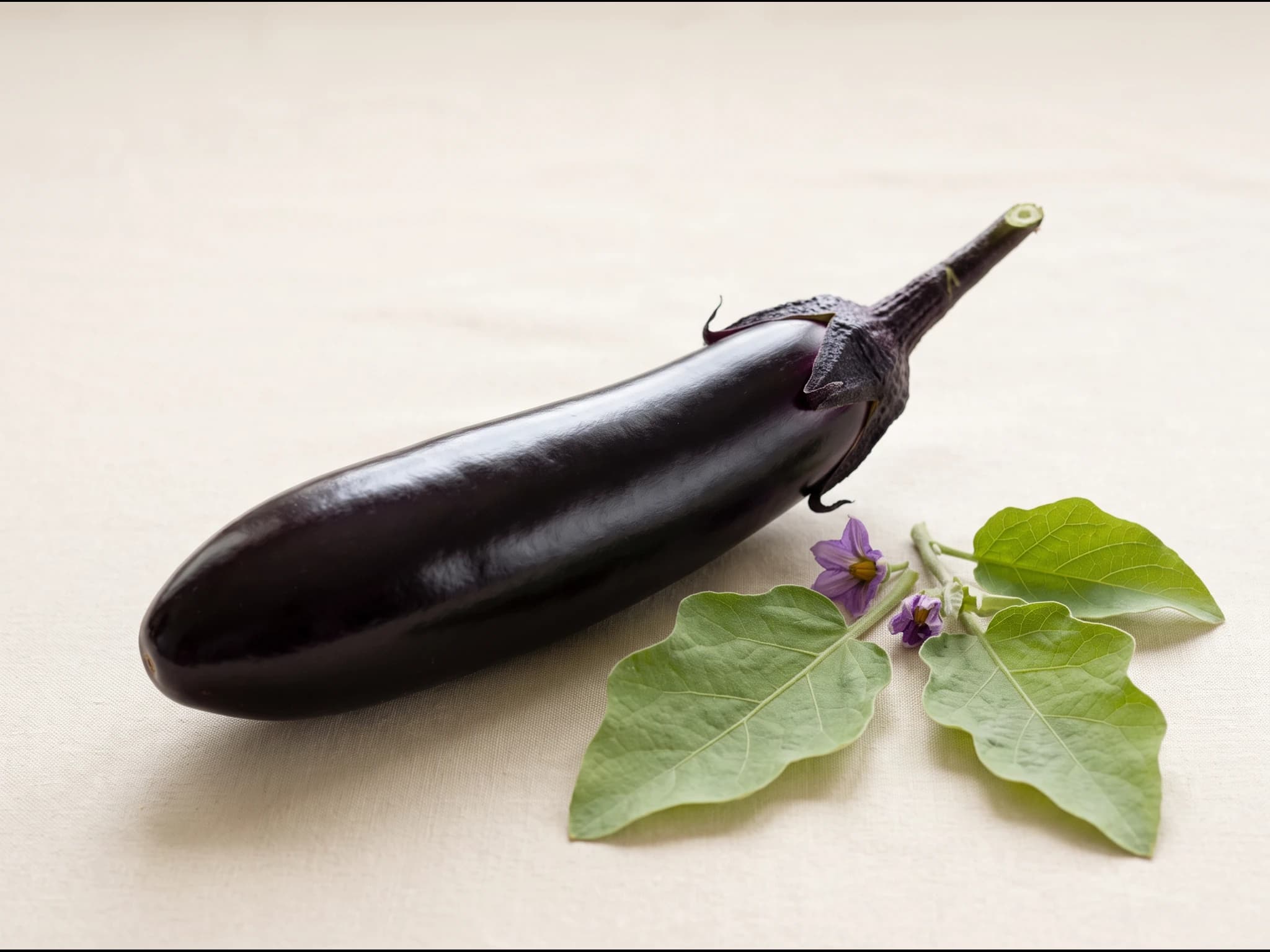 Berenjena negra larga de barbentane — fruto / cosecha (IA)