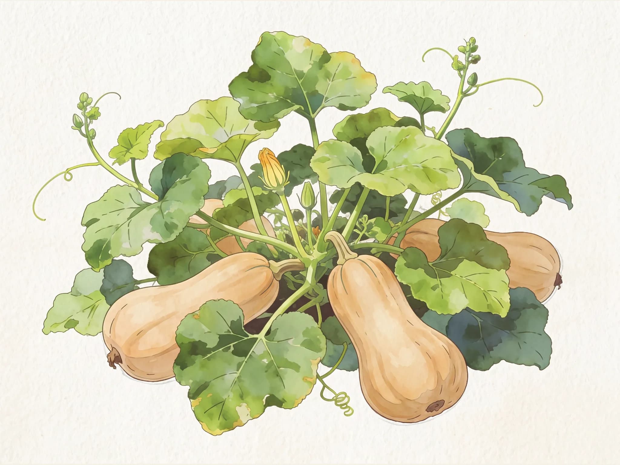 Calabaza butternut — fruto / cosecha (IA)