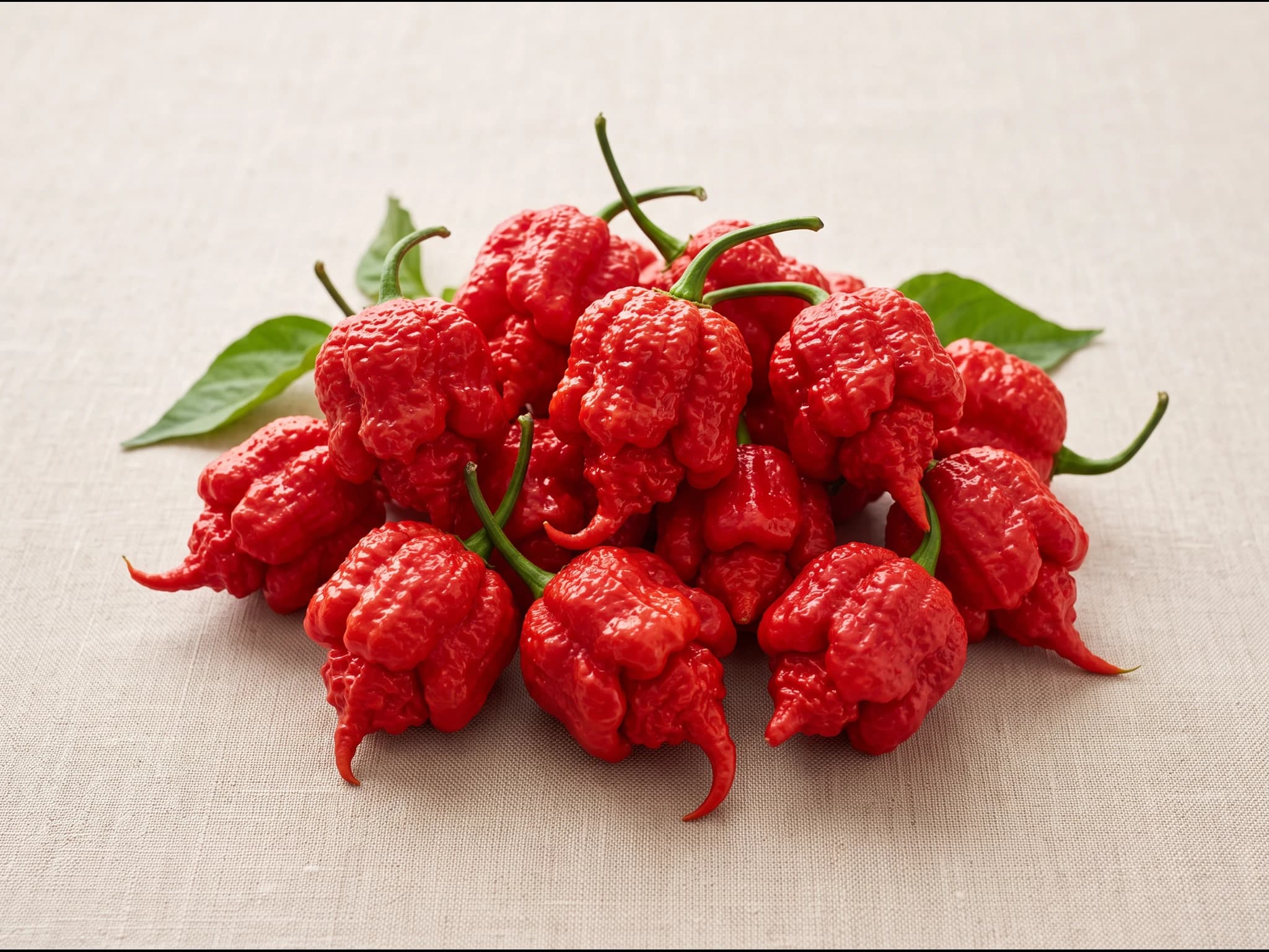 Chile carolina reaper — fruto / cosecha (IA)