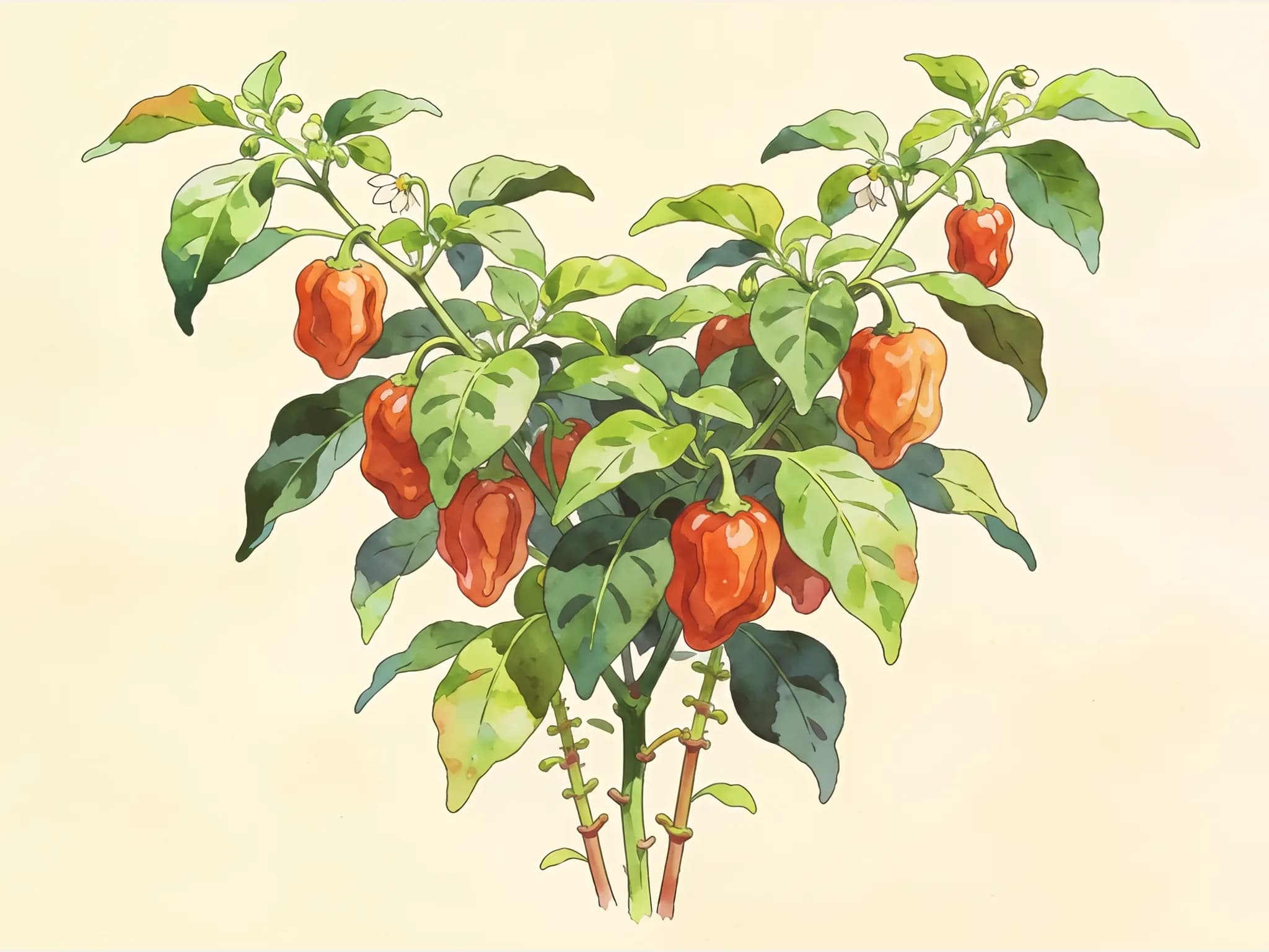 Chile habanero — fruto / cosecha (IA)