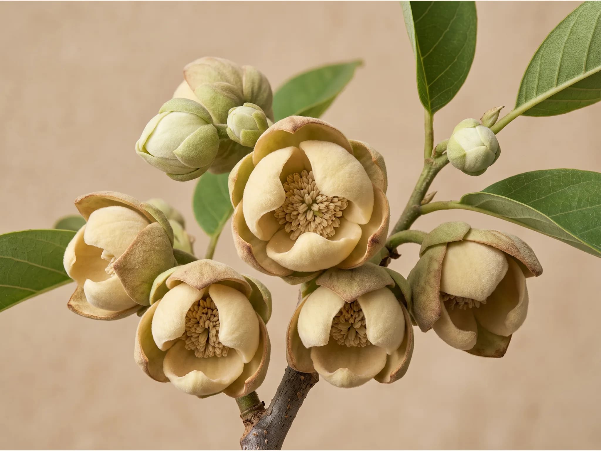 Chirimoyo fino de jete — flor (IA)