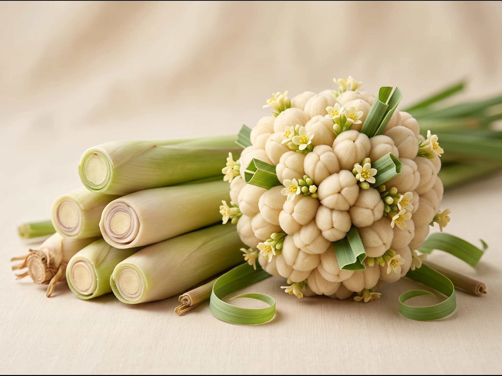 Citronela lemongrass — fruto / cosecha (IA)