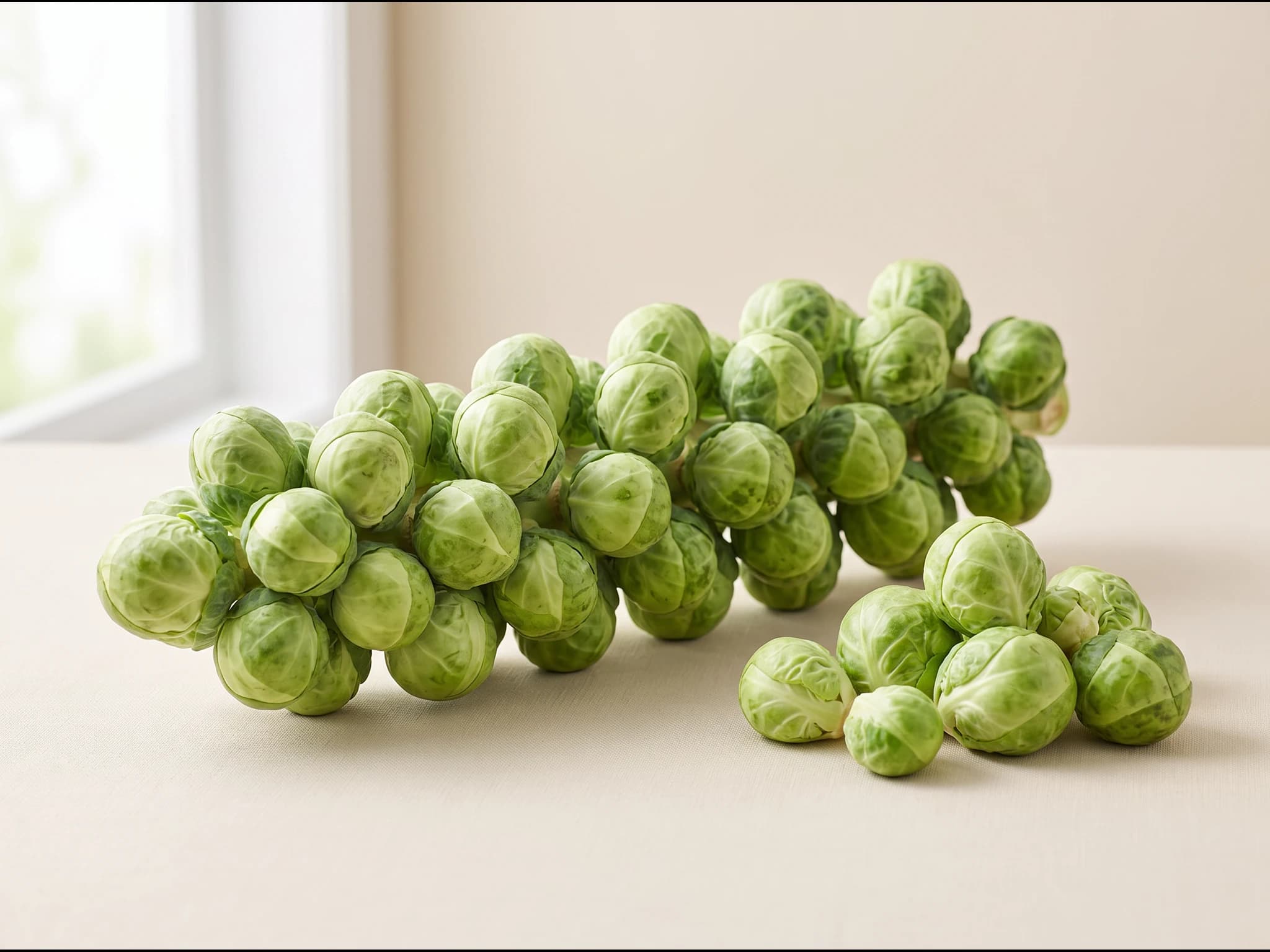 Coles de bruselas — fruto / cosecha (IA)