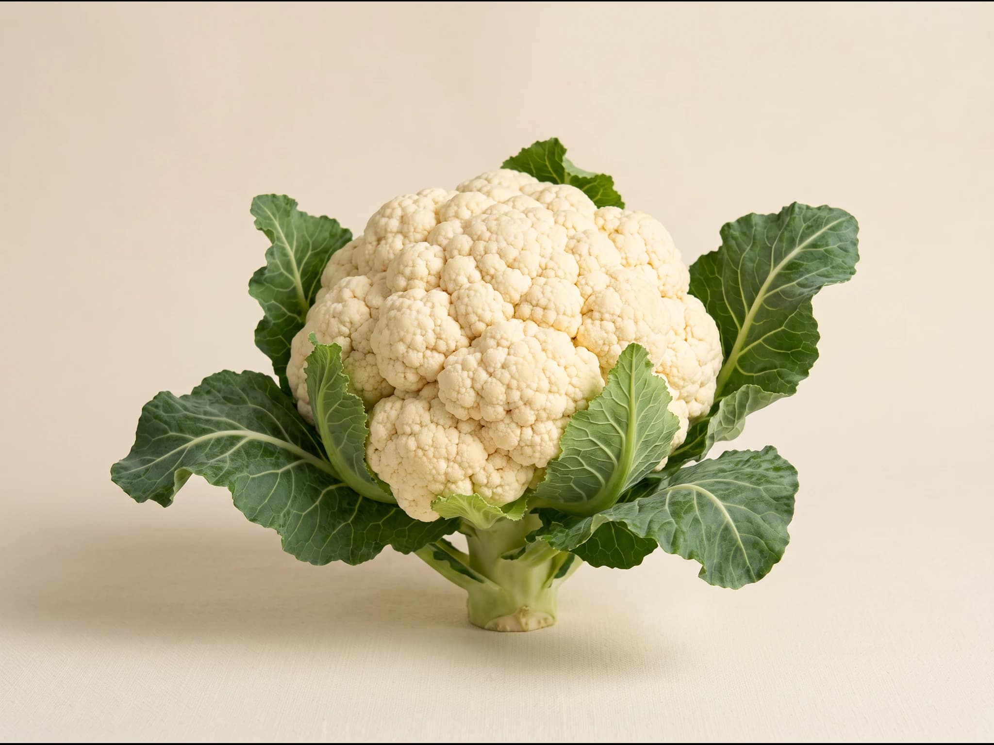 Coliflor blanca bola de nieve — fruto / cosecha (IA)