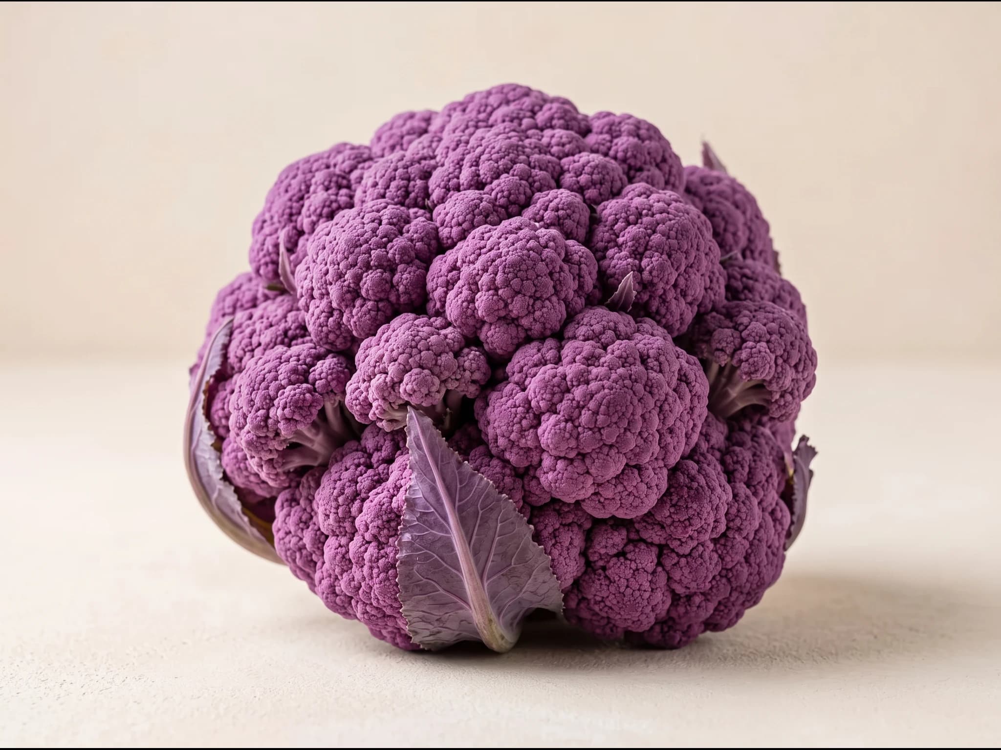 Coliflor purpura — fruto / cosecha (IA)