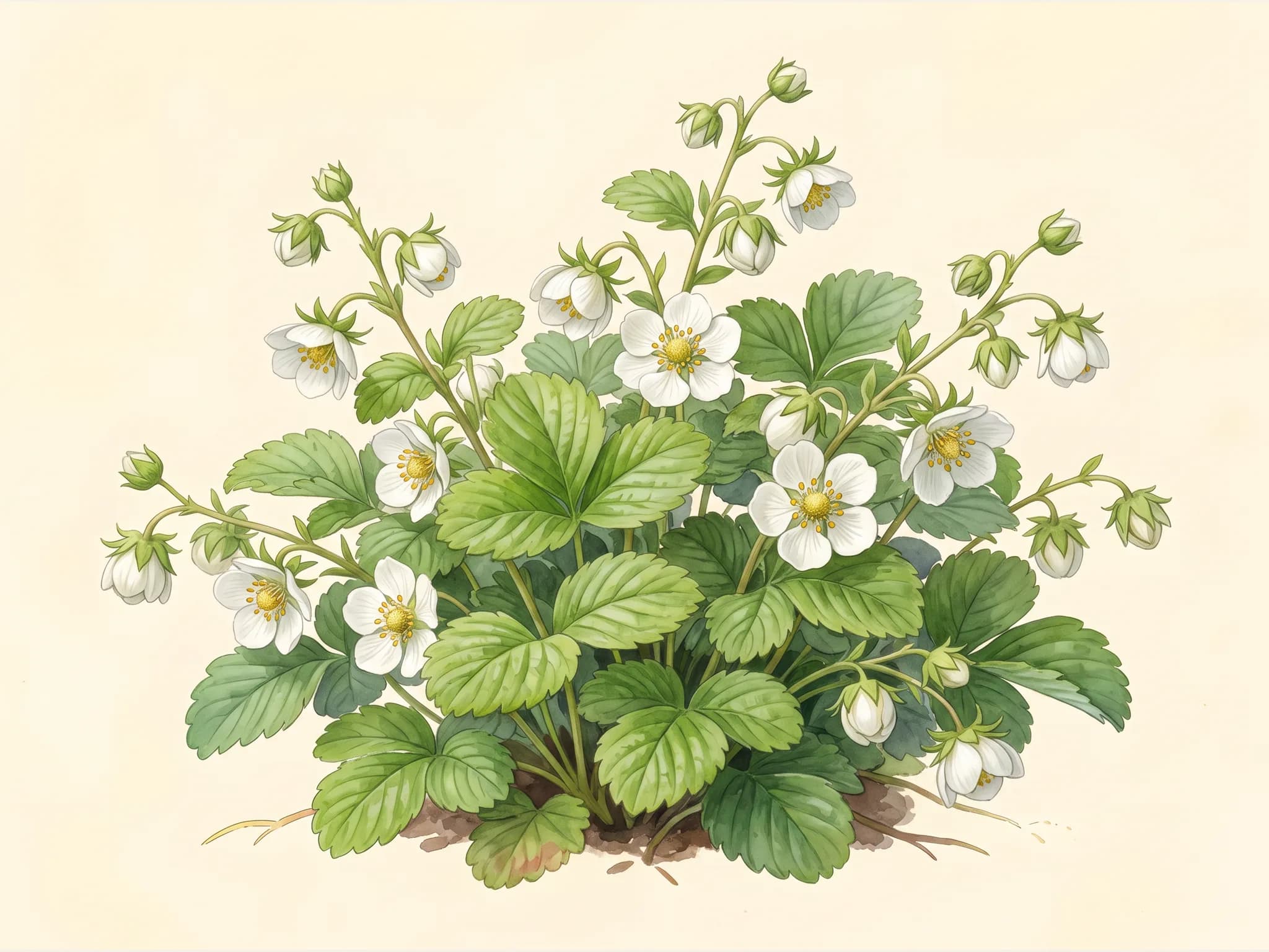 Fresa mara des bois — flor (IA)