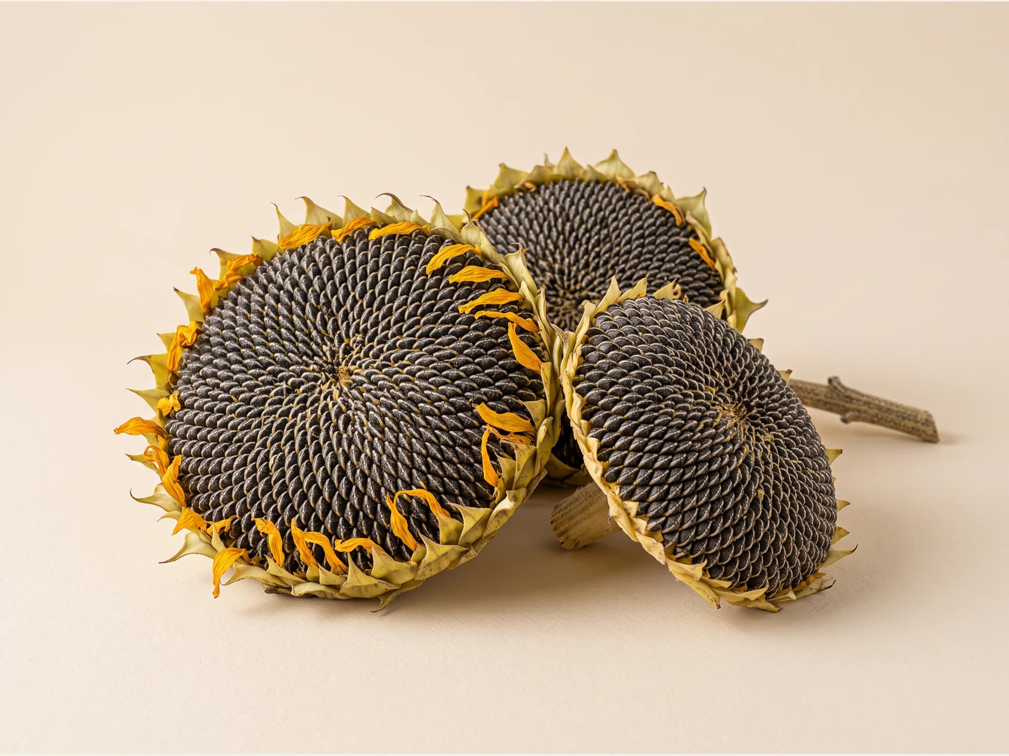 Girasol enano — fruto / cosecha (IA)