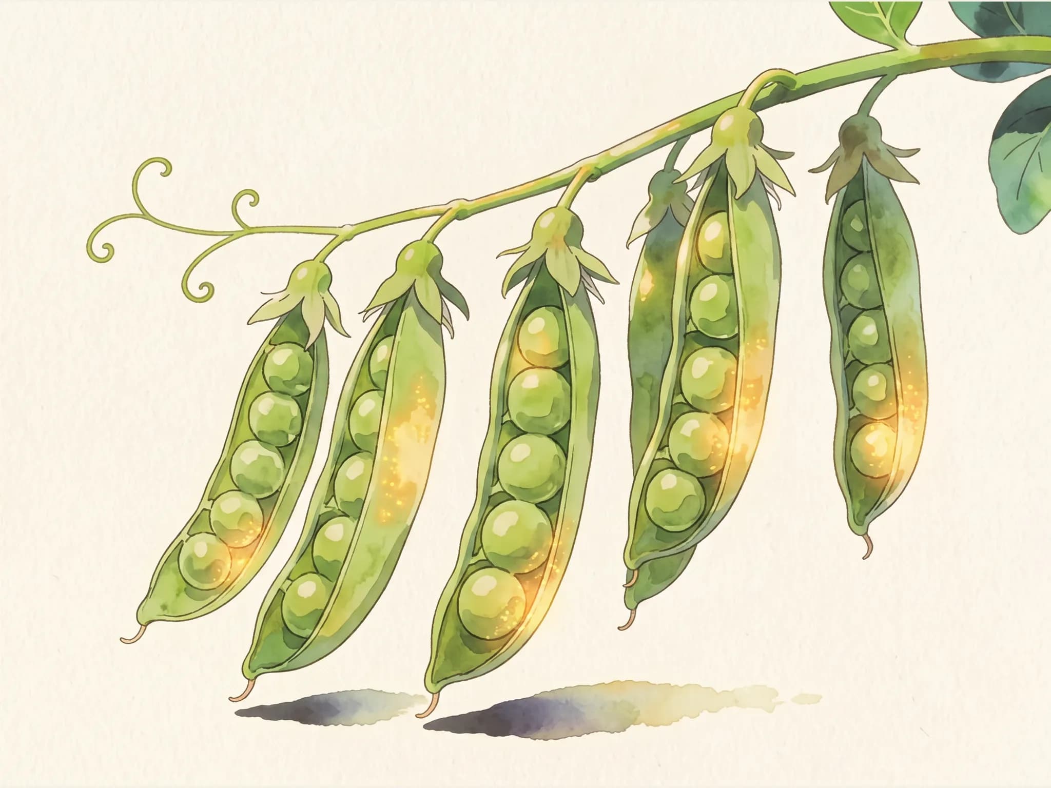 Guisante lagrima — fruto / cosecha (IA)
