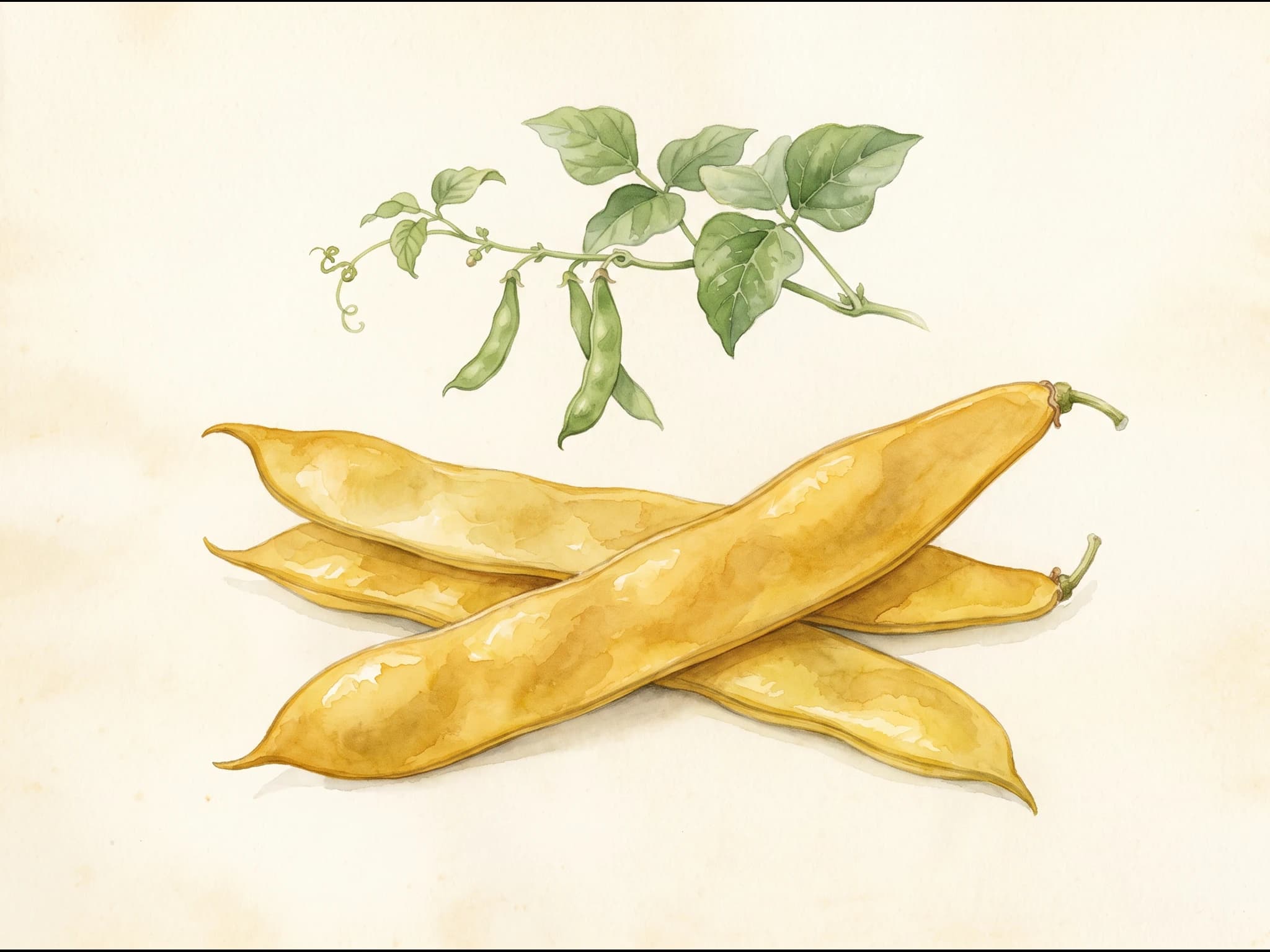 Judia garrafal oro — fruto / cosecha (IA)