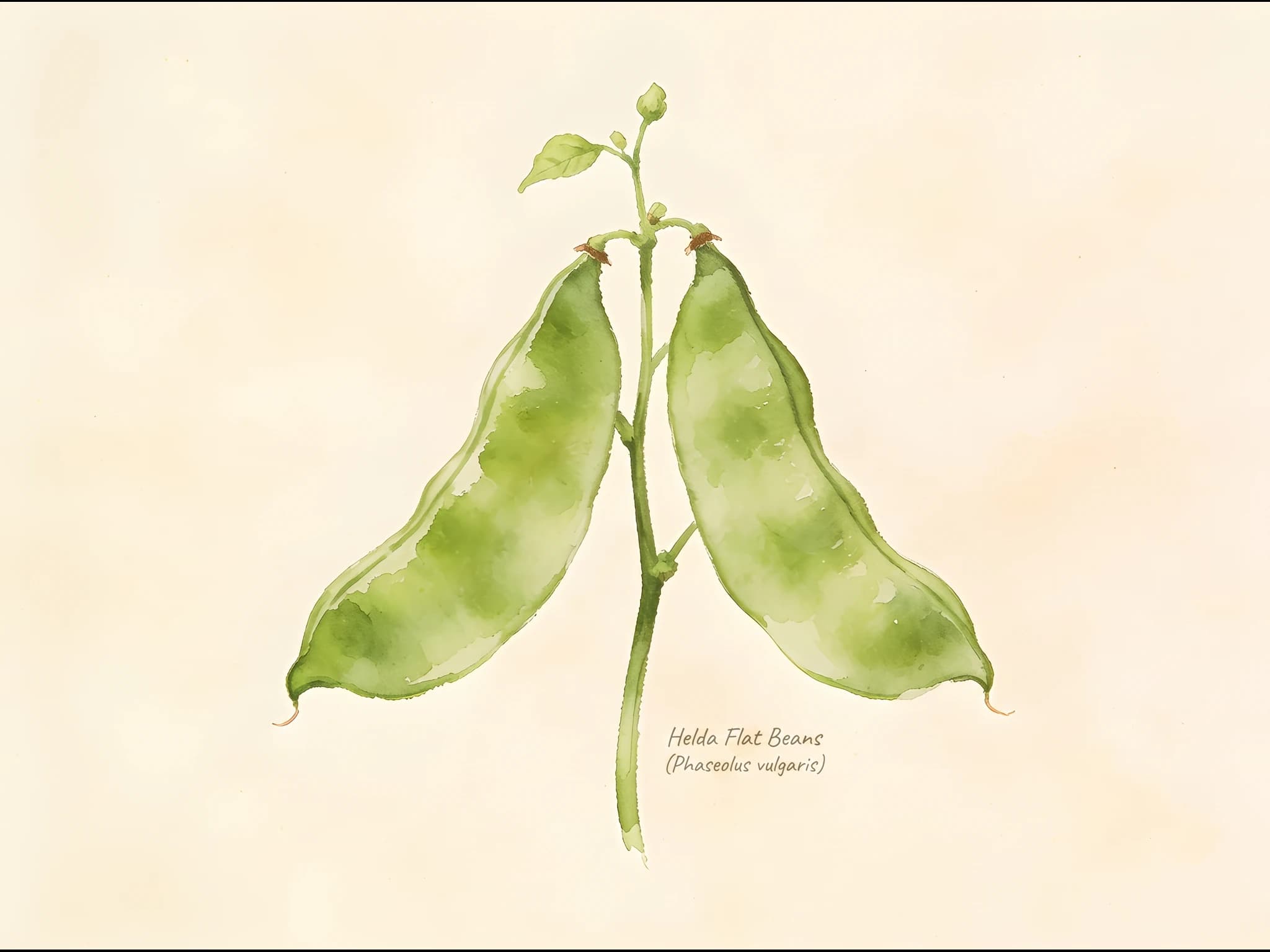 Judia helda — fruto / cosecha (IA)