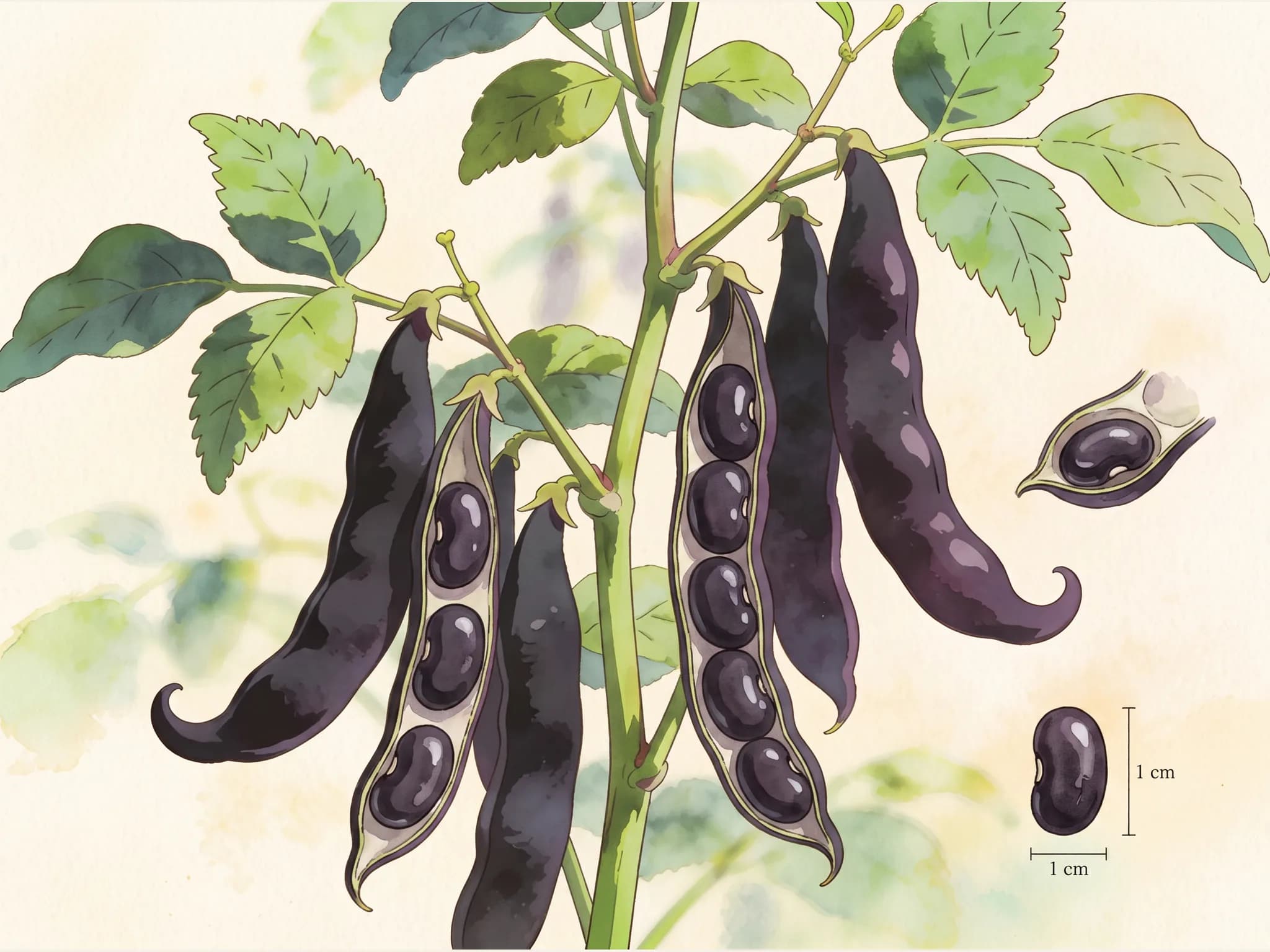 Judia negra tolosana — fruto / cosecha (IA)