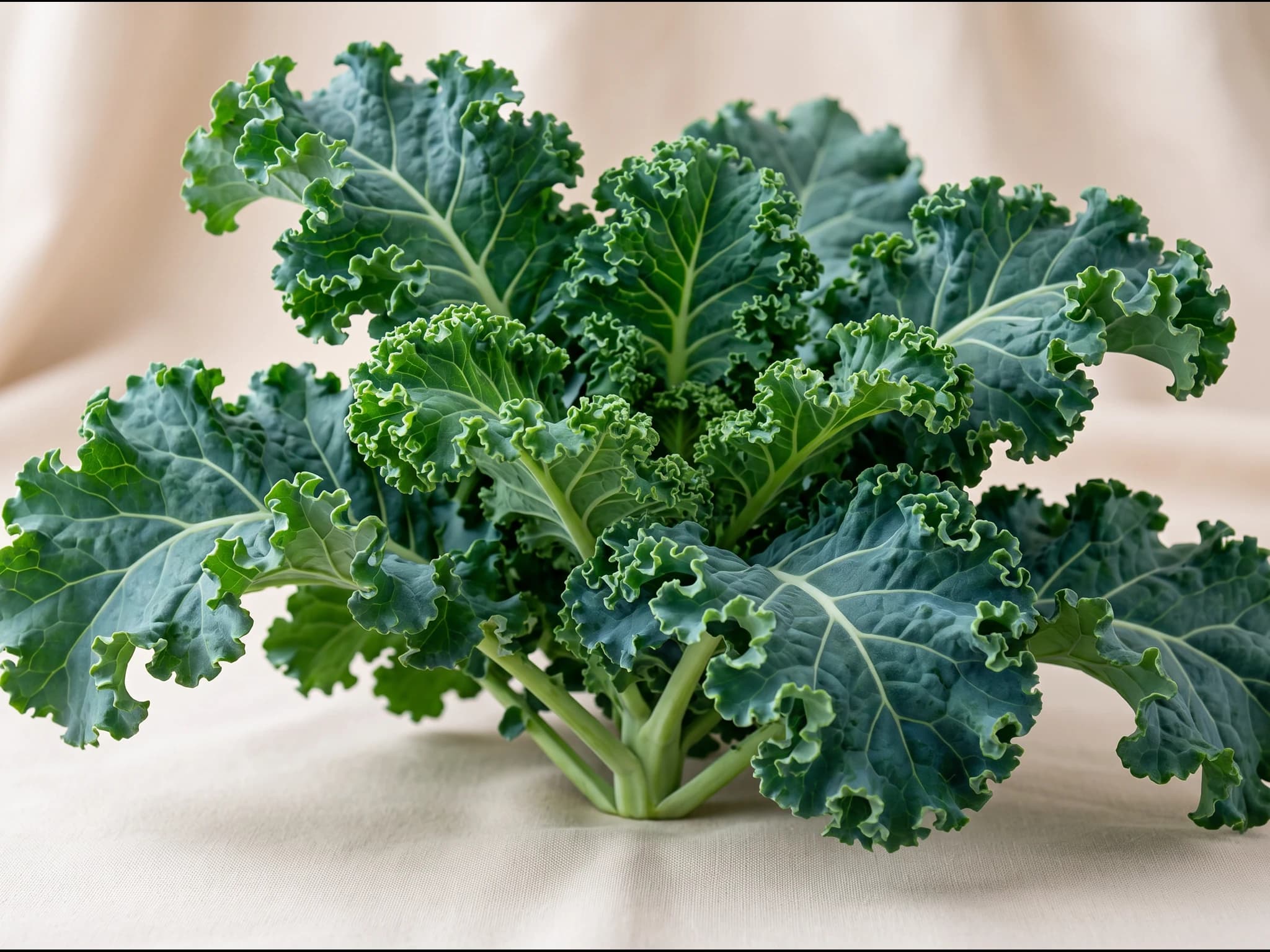 Kale rizado — fruto / cosecha (IA)