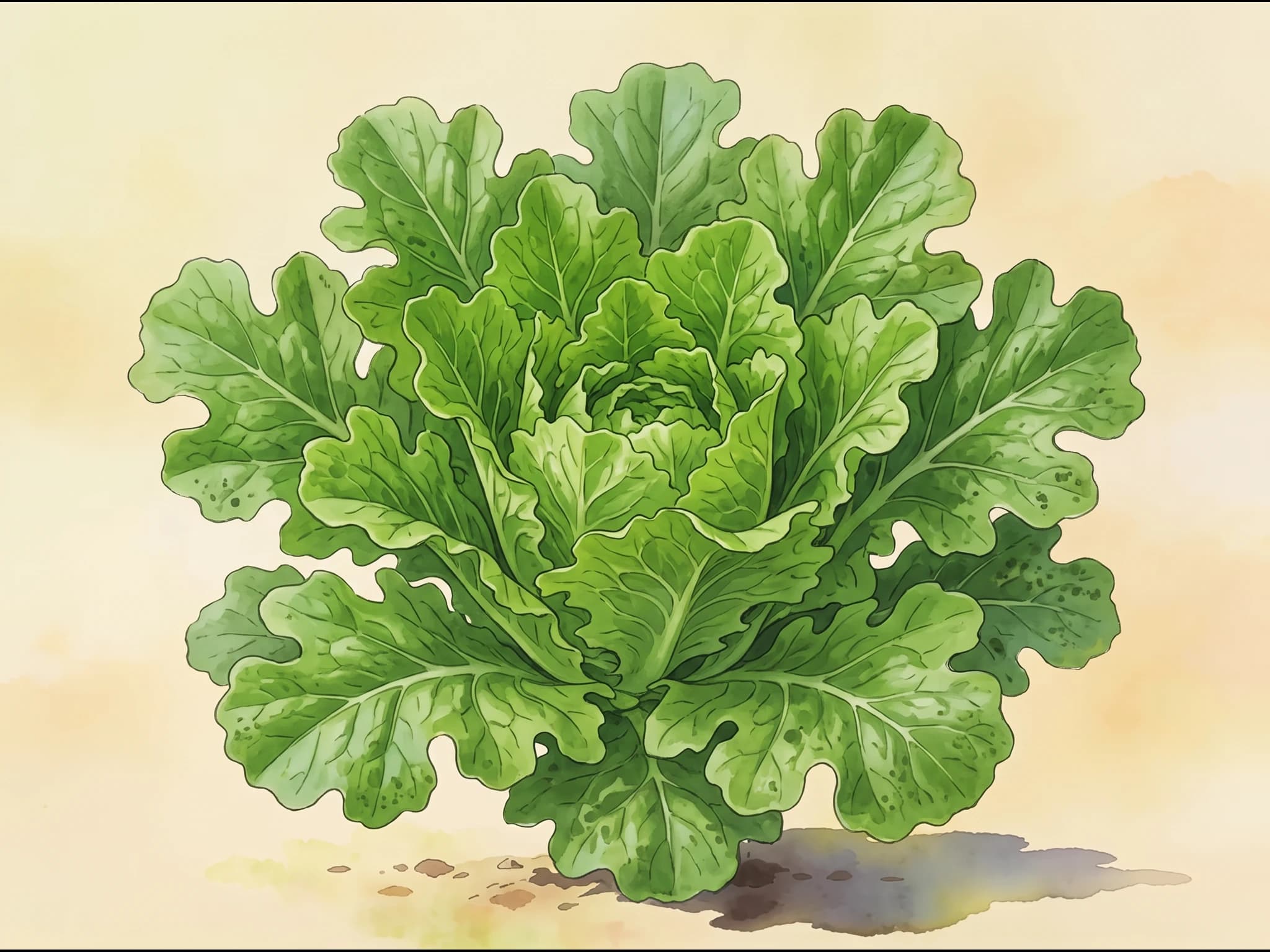 Lechuga hoja de roble — fruto / cosecha (IA)
