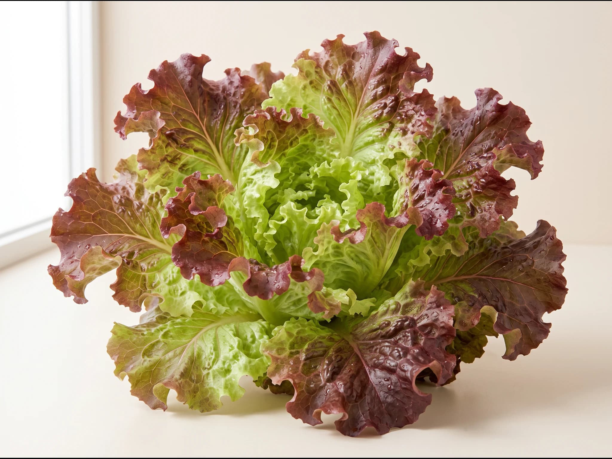 Lechuga lollo rosso — fruto / cosecha (IA)