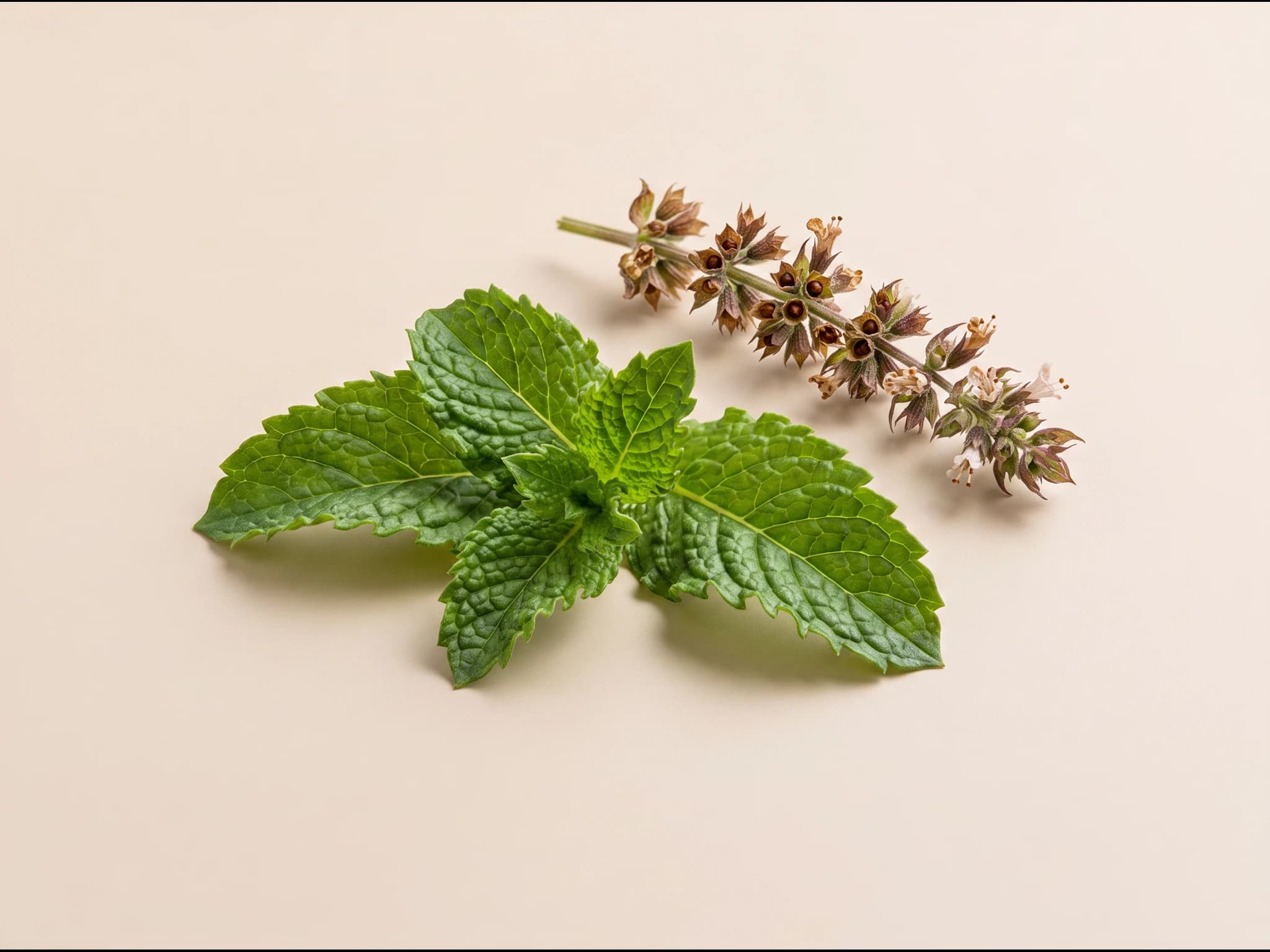 Menta marroqui — fruto / cosecha (IA)
