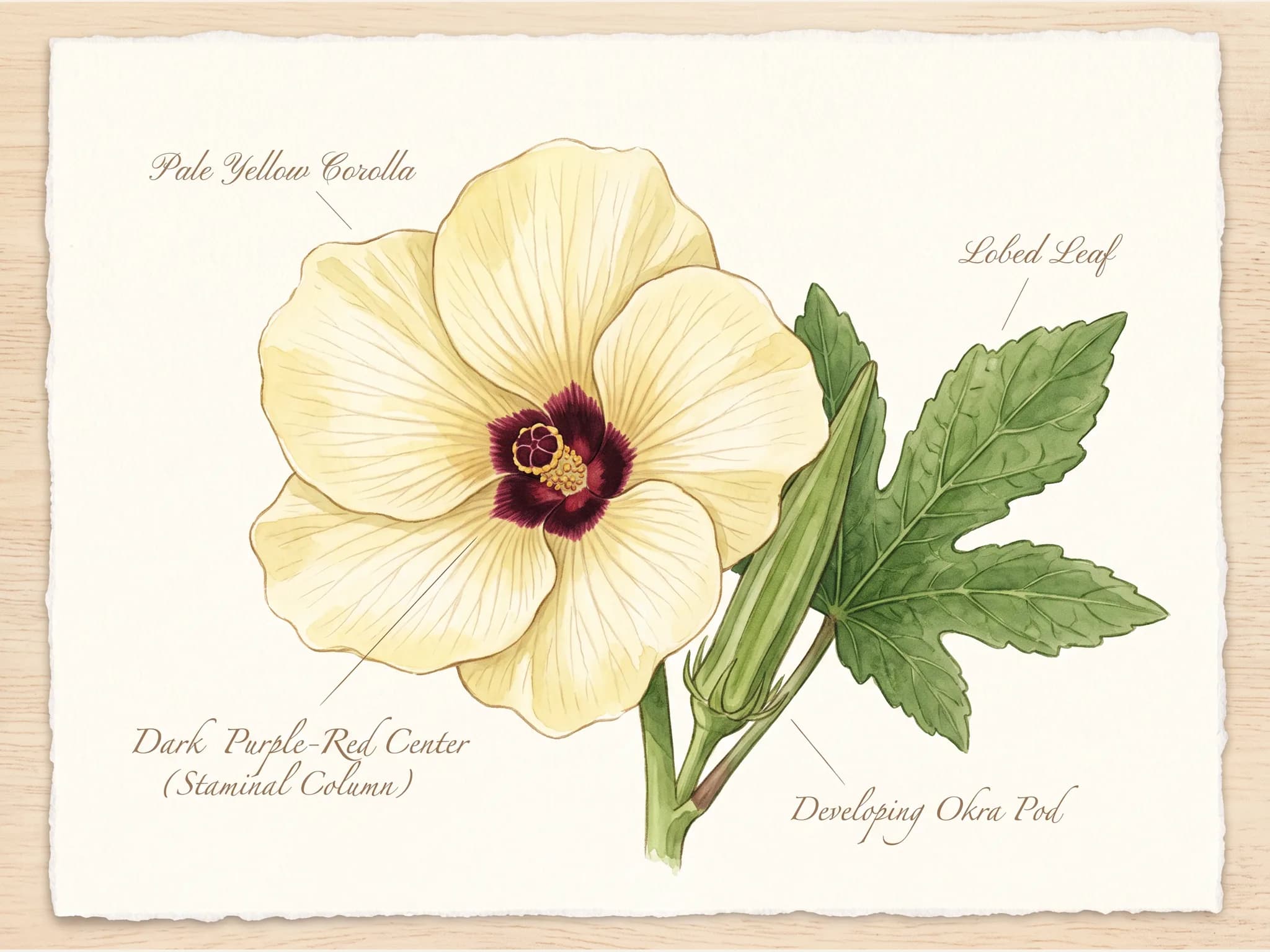 Okra quimbombo — flor (IA)