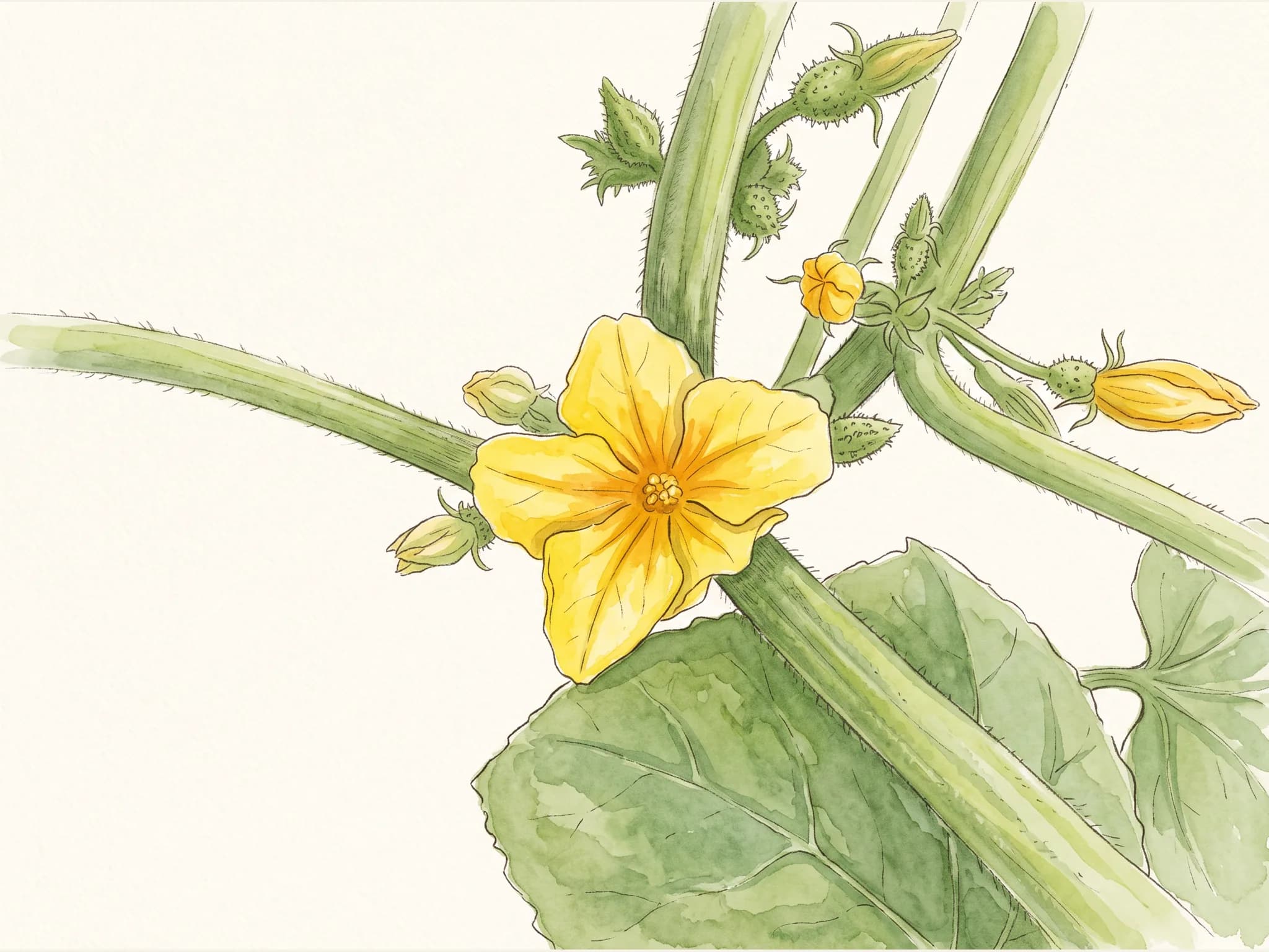 Pepino holandes — flor (IA)