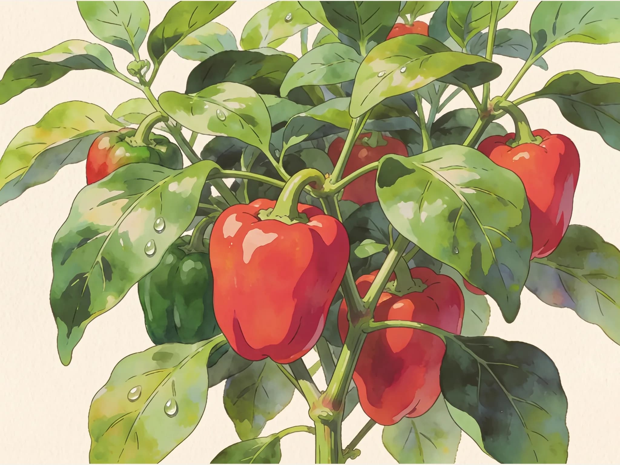Pimiento california wonder — fruto / cosecha (IA)