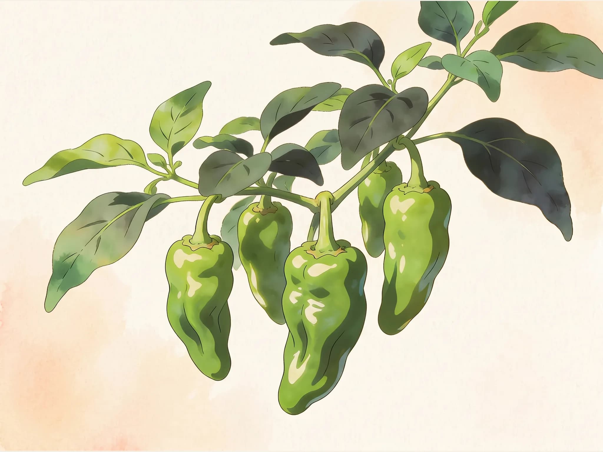 Pimiento de padron — fruto / cosecha (IA)