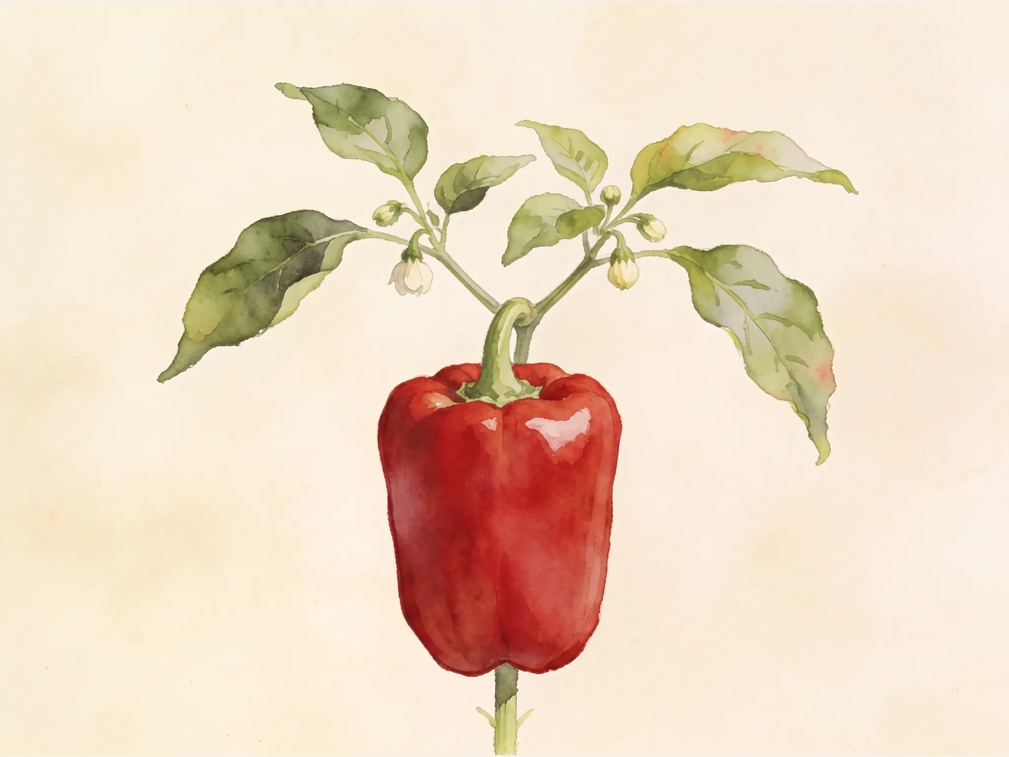 Pimiento lamuyo — fruto / cosecha (IA)