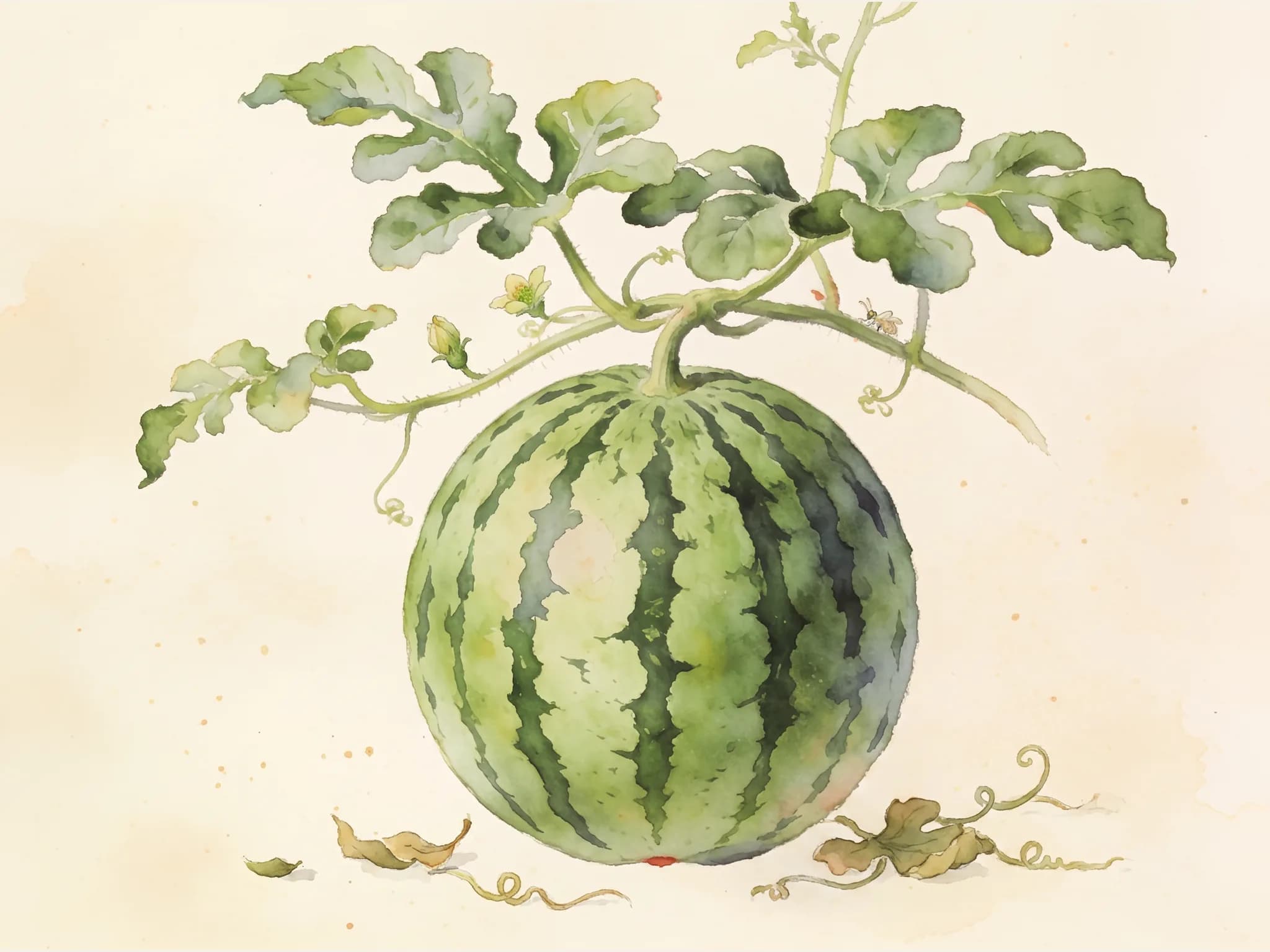 Sandia crimson sweet — fruto / cosecha (IA)
