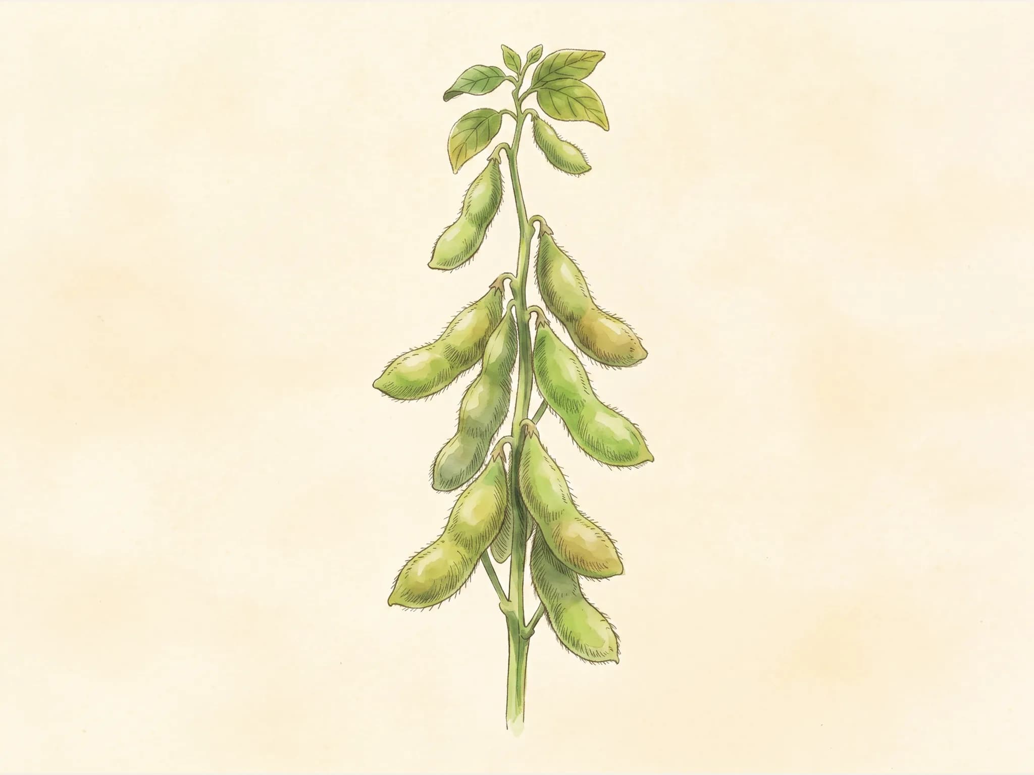 Soja edamame — fruto / cosecha (IA)
