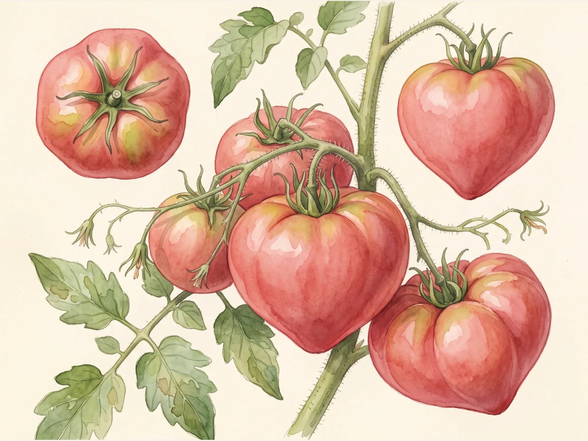 Tomate cuor di bue — fruto / cosecha (IA)