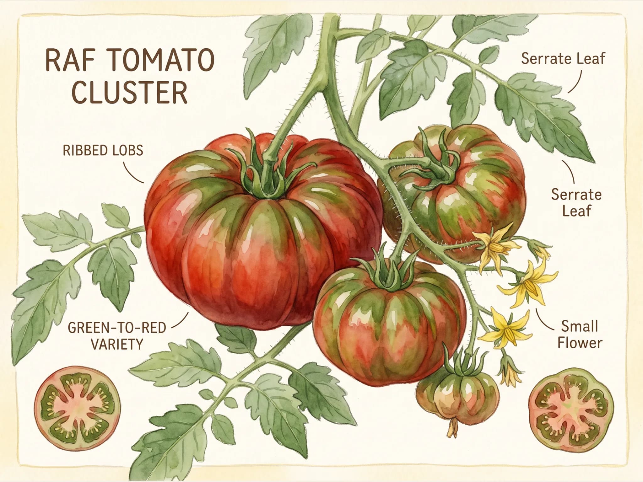 Tomate raf — fruto / cosecha (IA)