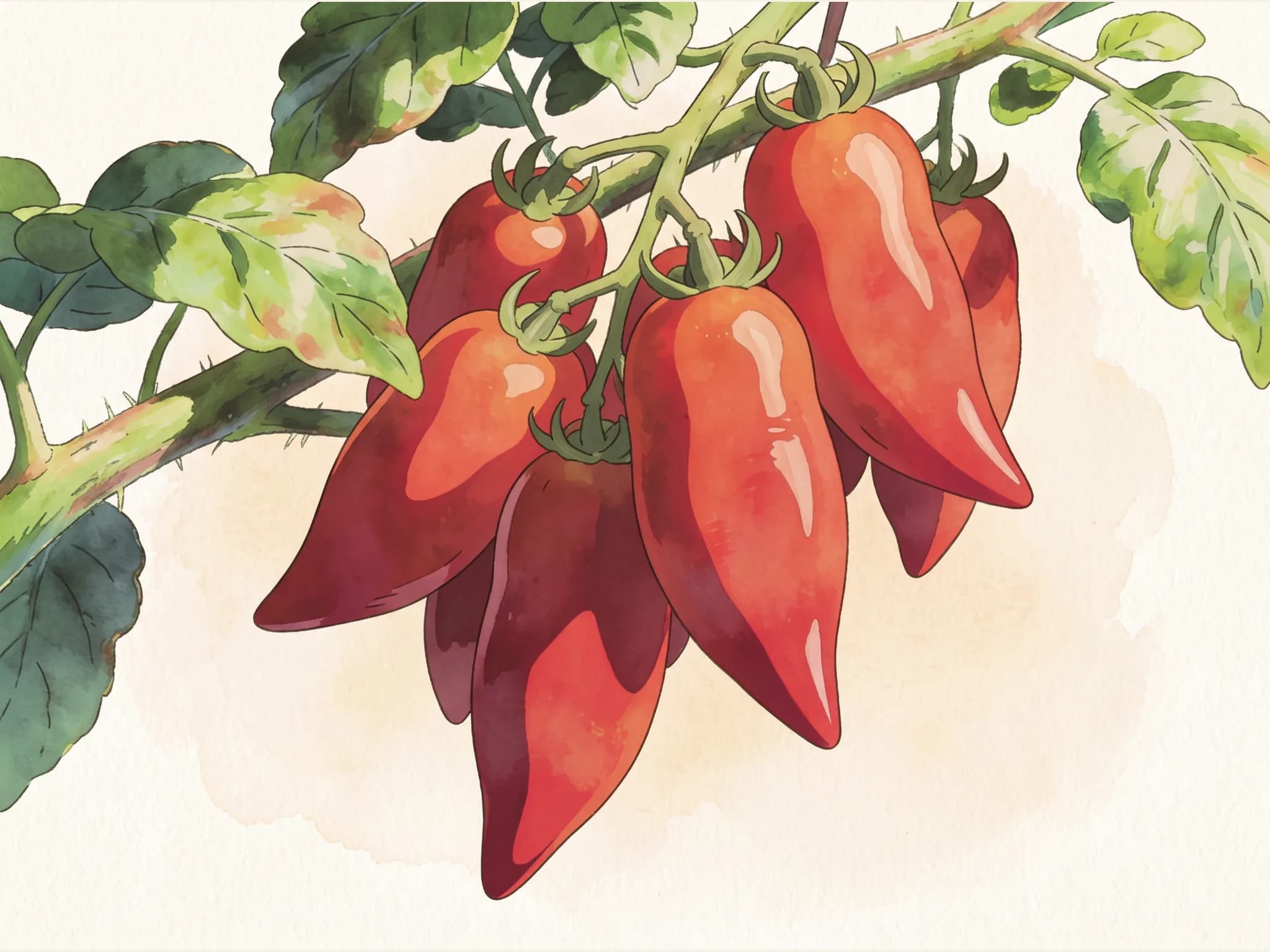 Tomate san marzano — fruto / cosecha (IA)