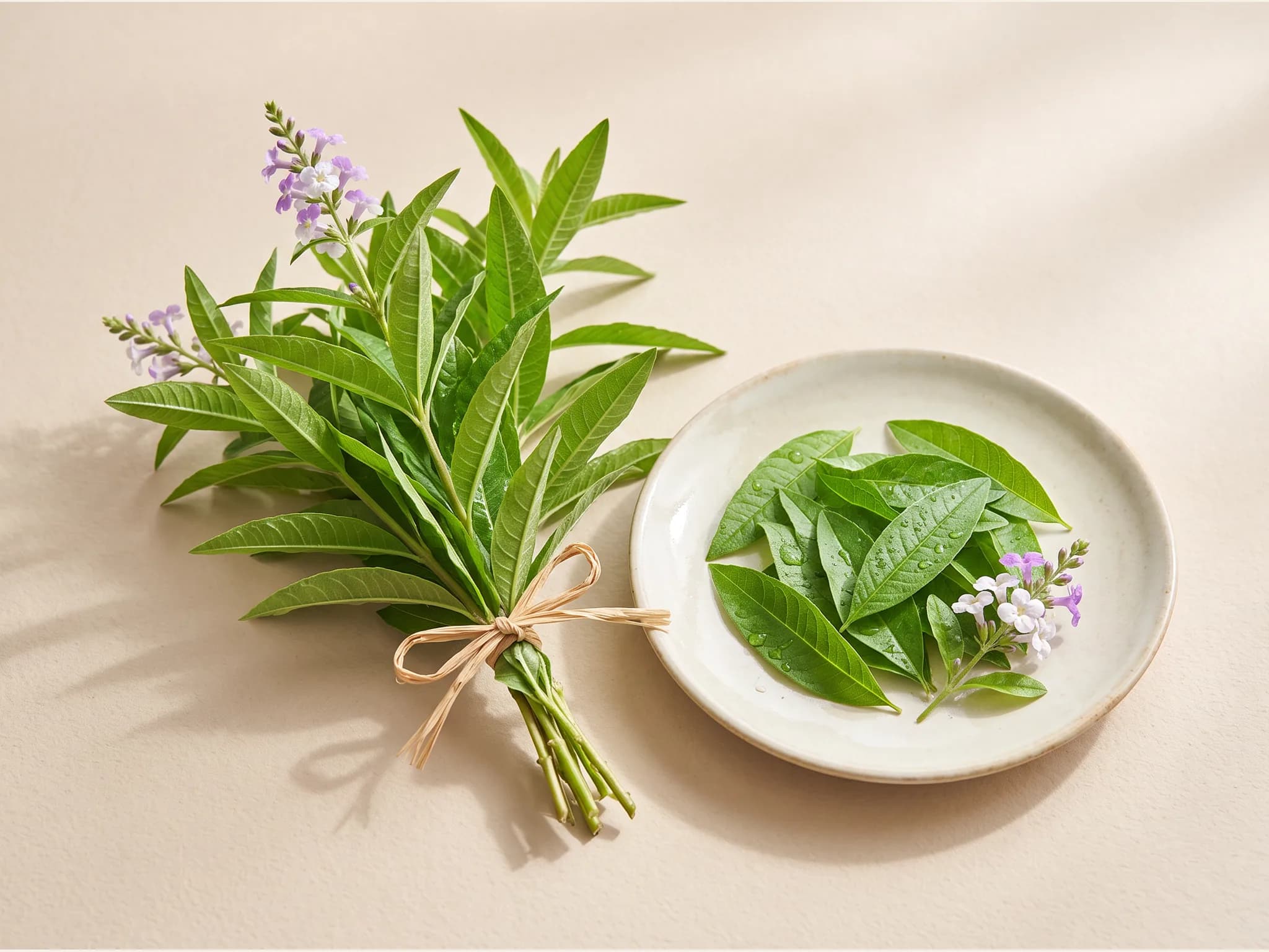 Verbena limon — fruto / cosecha (IA)