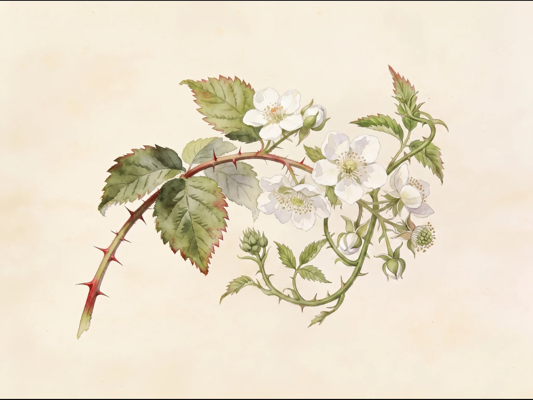 Zarzamora silvestre — flor (IA)