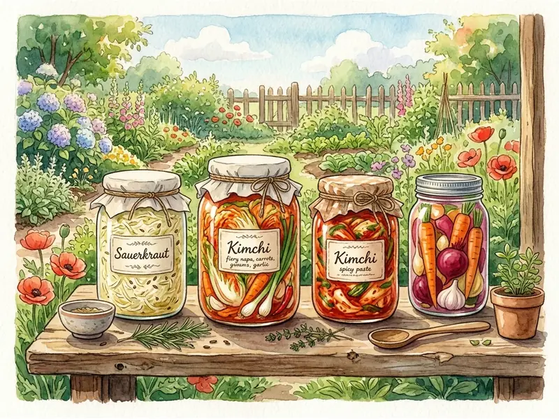 Verduras fermentadas en tarros