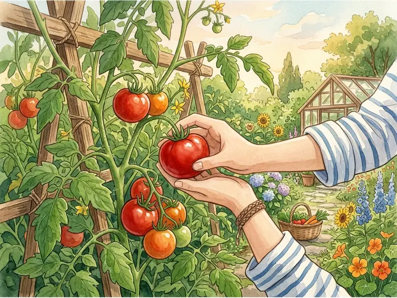 Cosechar el tomate en su punto justo